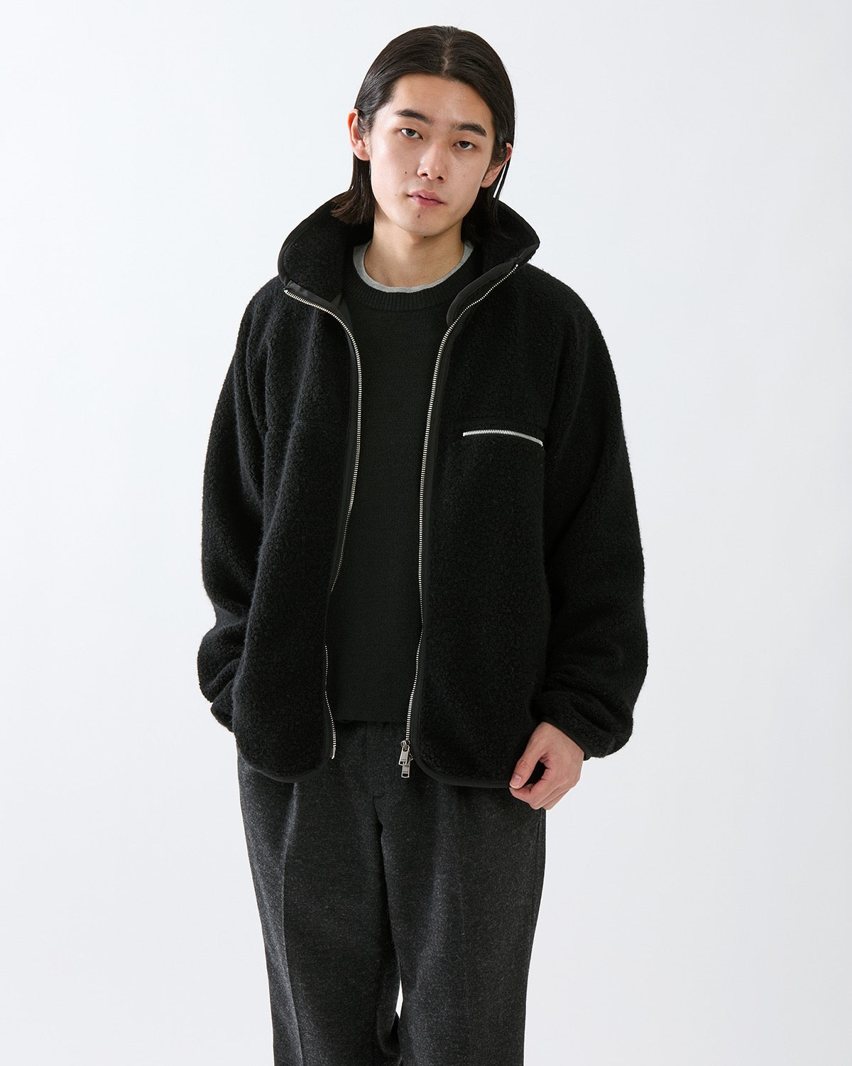 HIKER FULL ZIP BROUSON WOOL POLY NYLON PILE