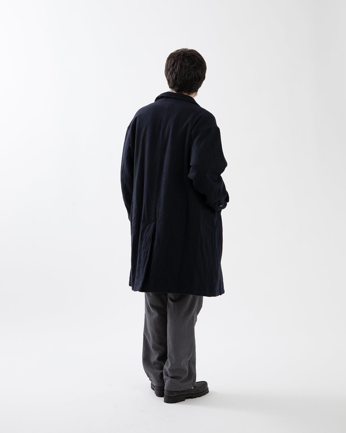 WANDERER LONG COAT WOOL NYLON MELTON OW WITH WINDSTOPPER®