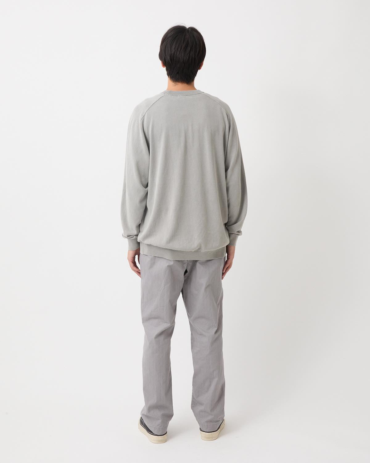 OFFICER CHINO TROUSERS COTTON DOBBY STRIPE PIGMENT DYE