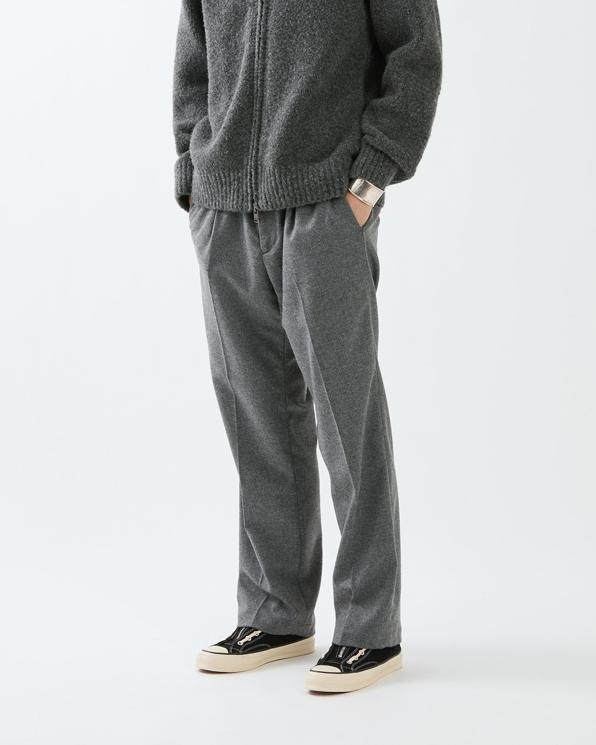 OFFICER EASY TROUSERS WOOL CASHMERE OXFORD