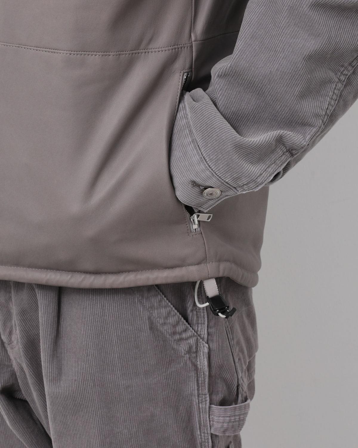 HIKER PULLOVER PUFF VEST SHEEP LEATHER WITH WINDSTOPPER®