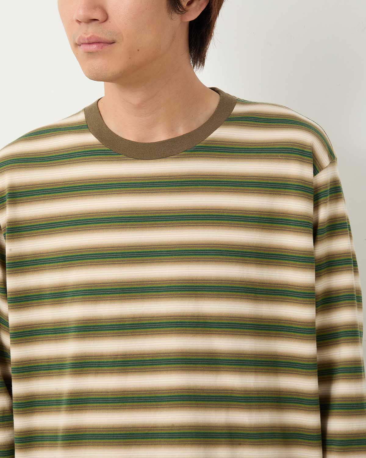 GRADIENT STRIPE JERSEY L/S TEE