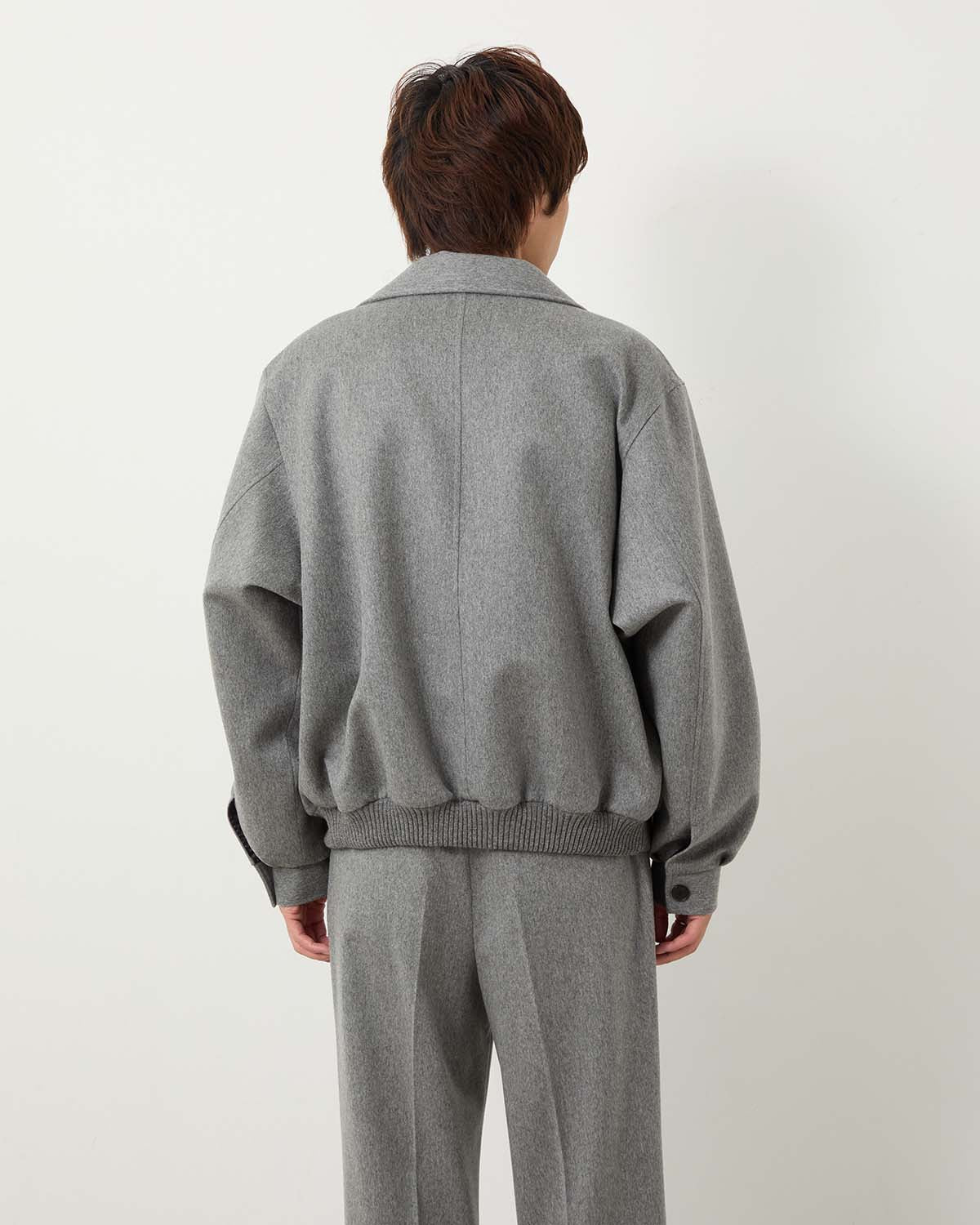 CASHMERE MOLESKIN ZIP BLOUSON