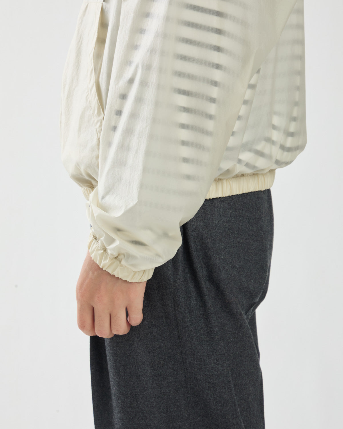 SHEER NYLON RIPSTOP HOODED BLOUSON