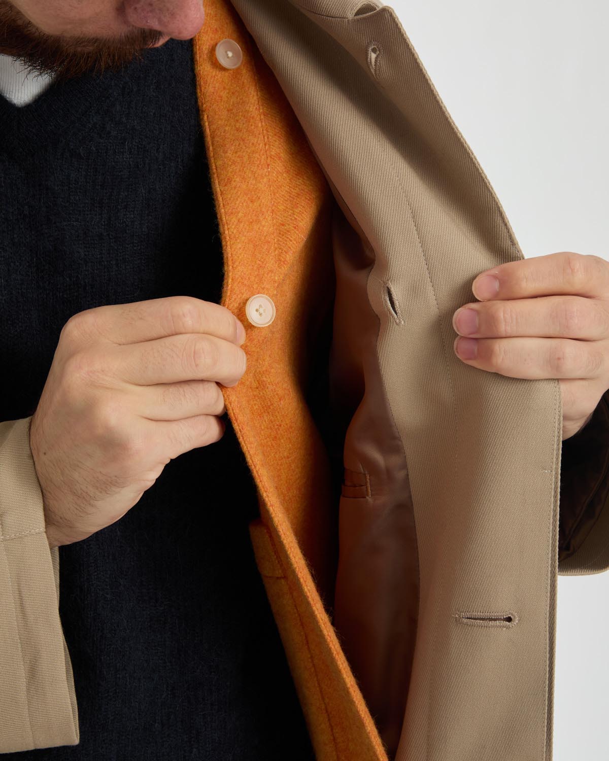 ULTRA FINE WOOL TWILL WOOL-LINED COAT
