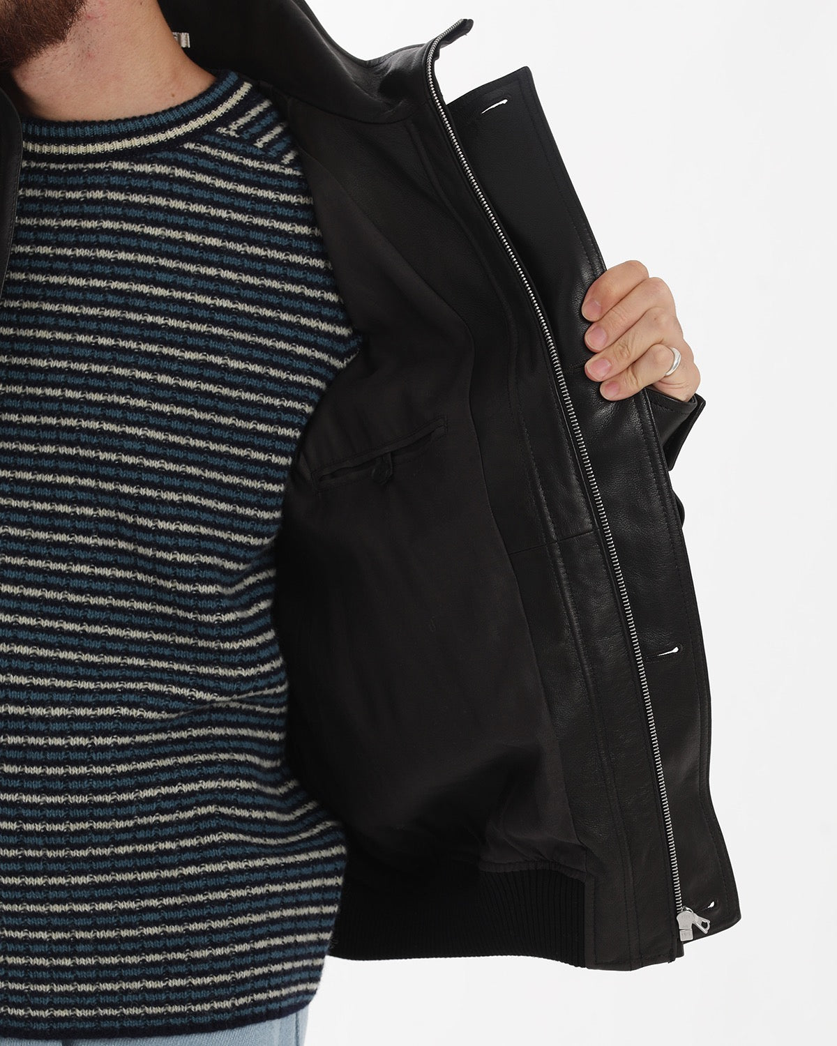 TEXTURED LAMB LEATHER BLOUSON
