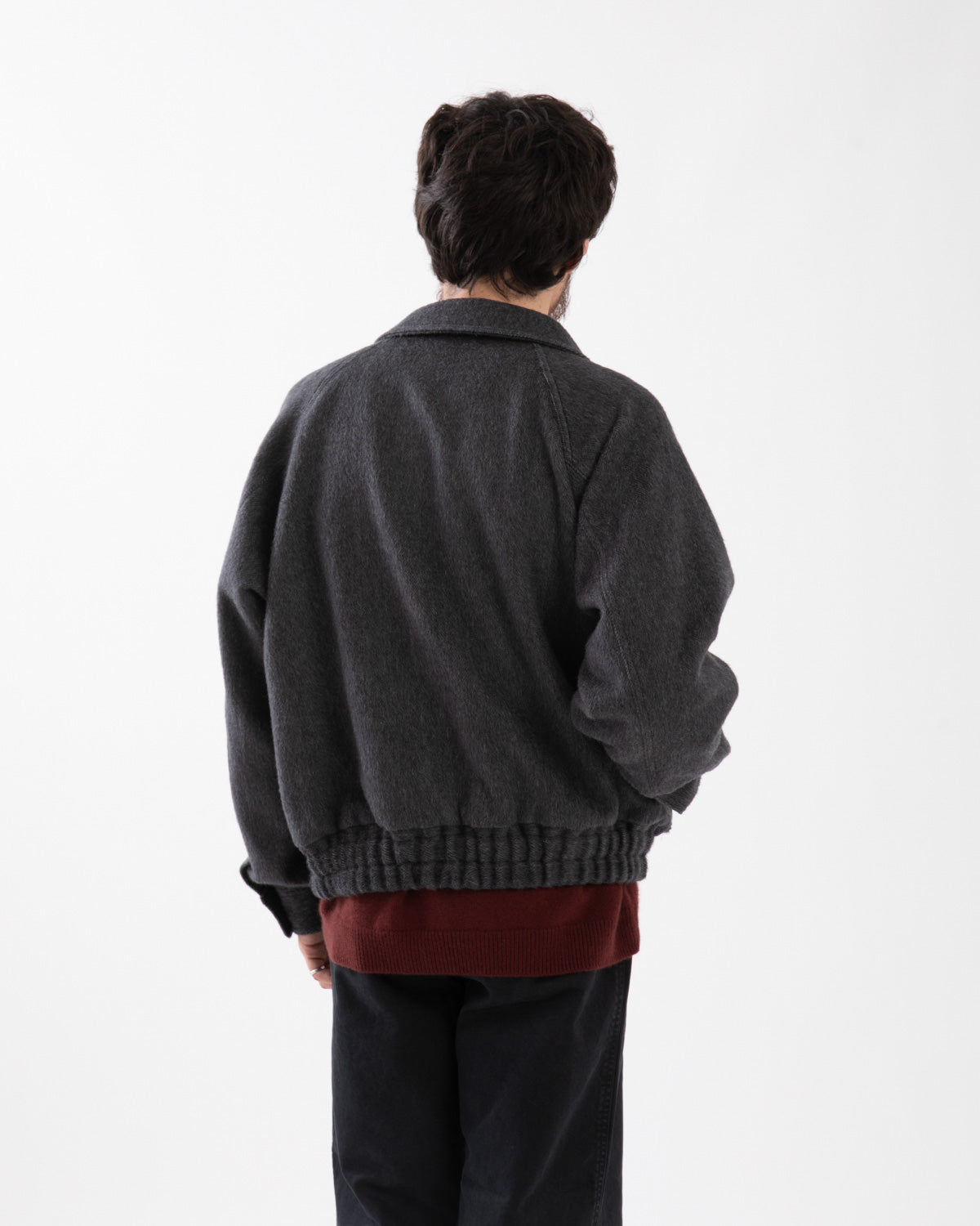 HAIRY WOOL MOHAIR CHAMBRAY BLOUSON