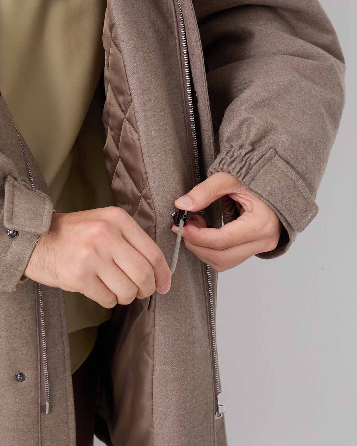 WOOL FULLING FLANNEL PADDED OVER BLOUSON