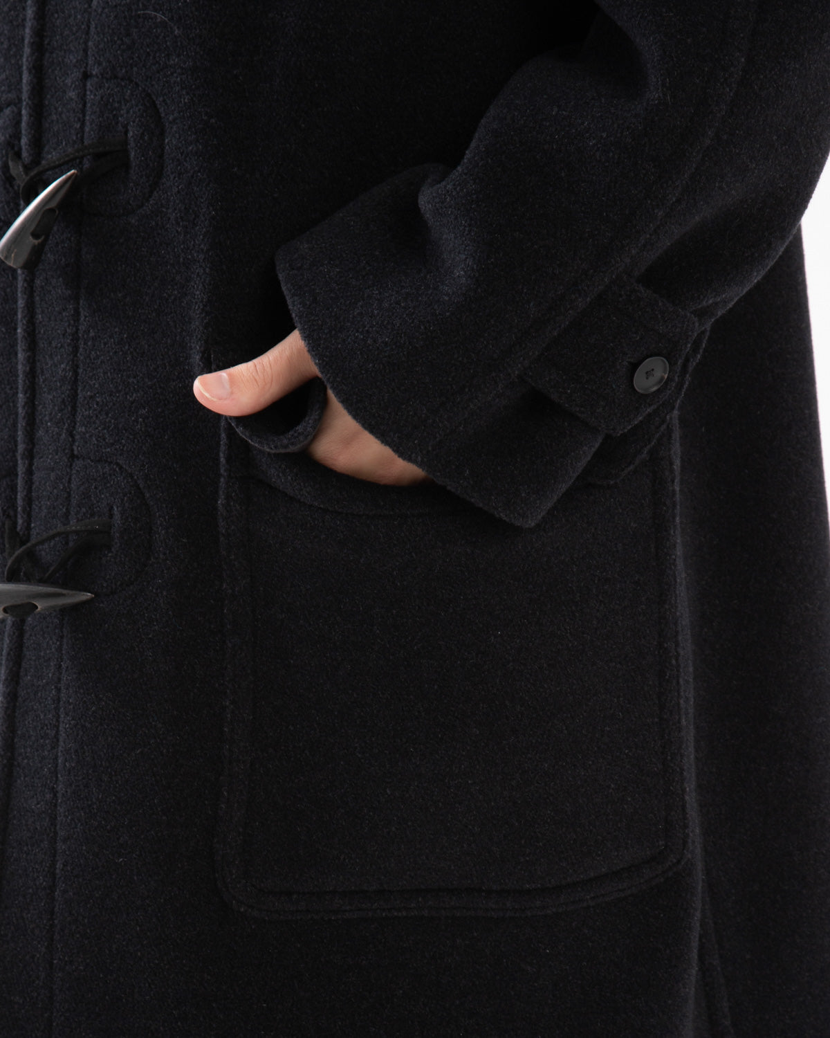 WOOL HERRINGBONE DUFFLE COAT