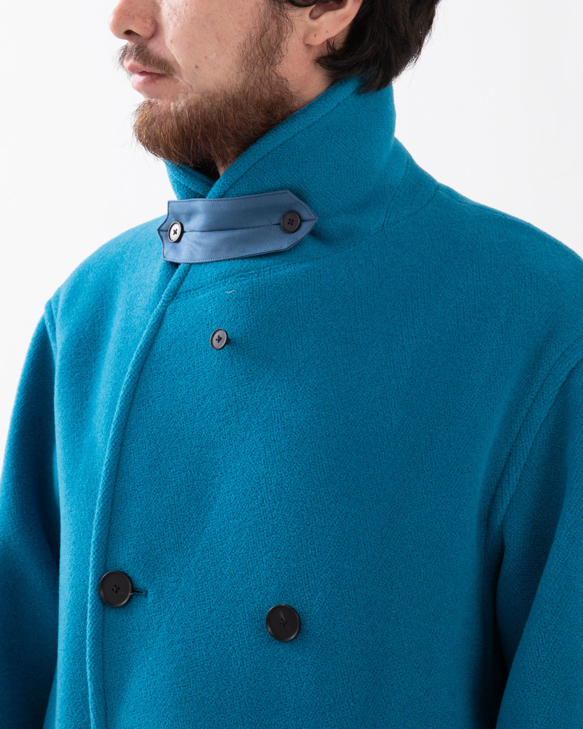 WOOL HERRINGBONE SHAWL COLLAR COAT