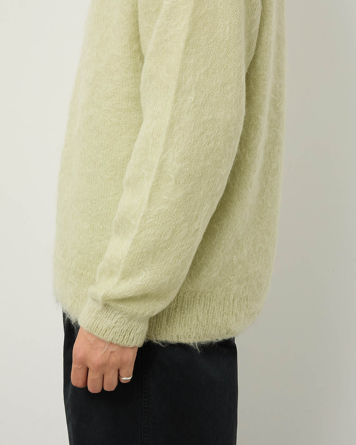 BRUSHED SUPER KID MOHAIR KNIT P/O