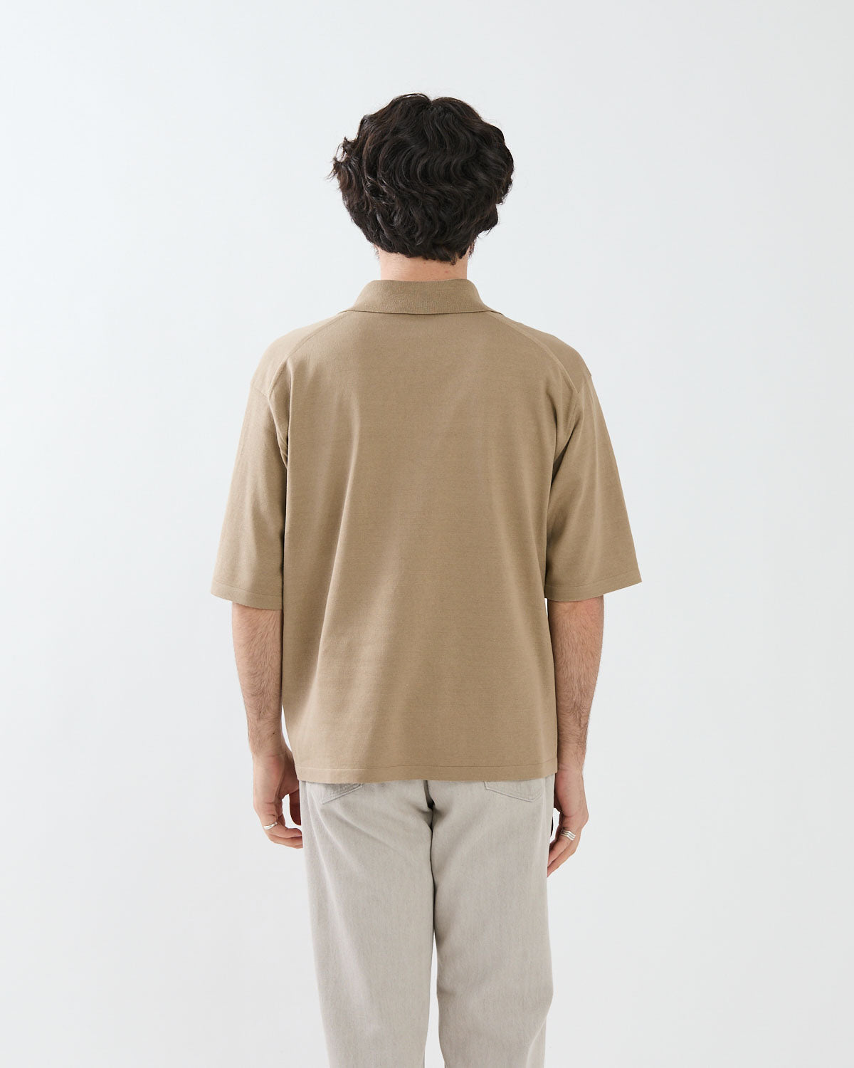 HIGH GAUGE TUSSAH SILK KNIT SKIPPER POLO