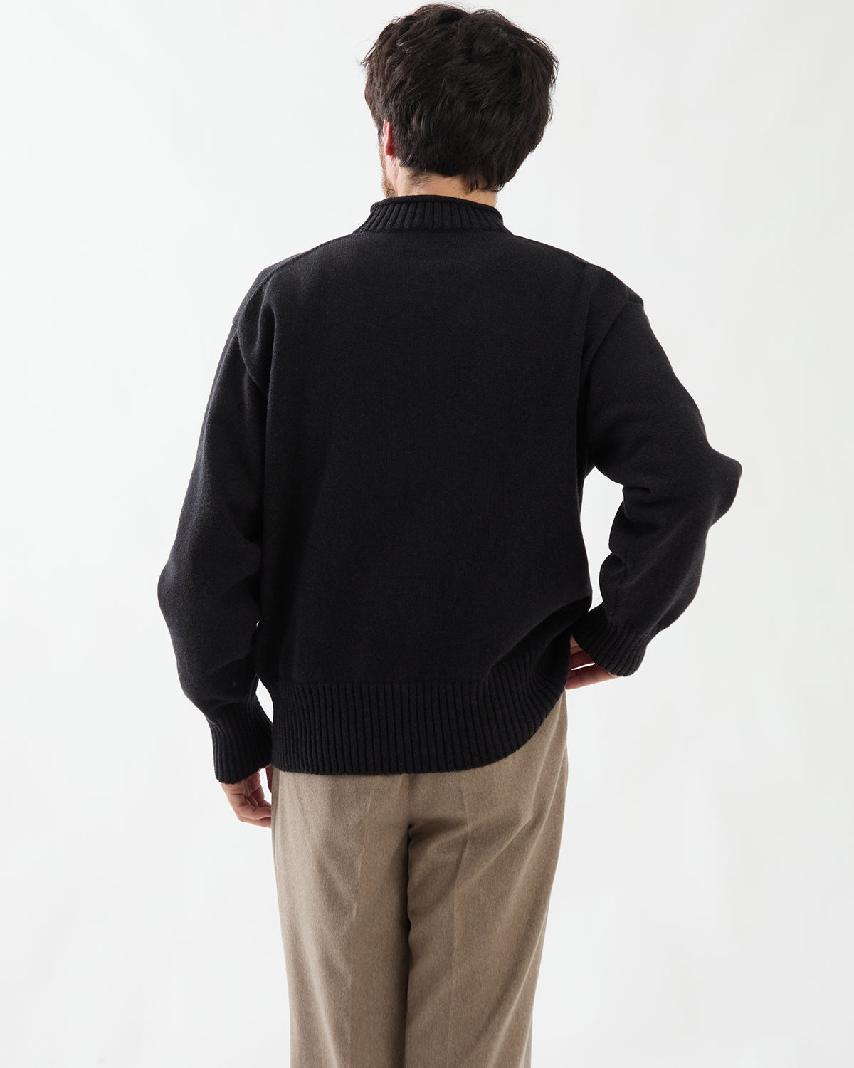 SUPER FINE WOOL KNIT MOCK NECK P/O
