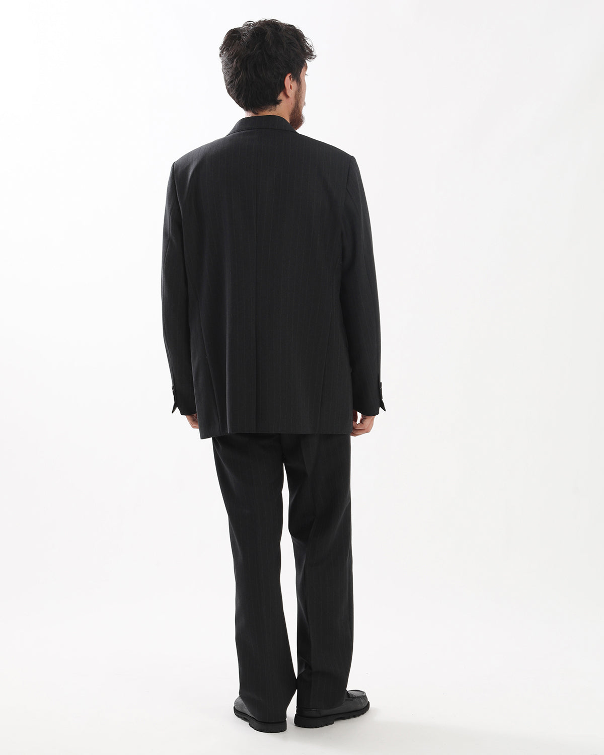 BLUEFACED WOOL TWO-TUCK SLACKS