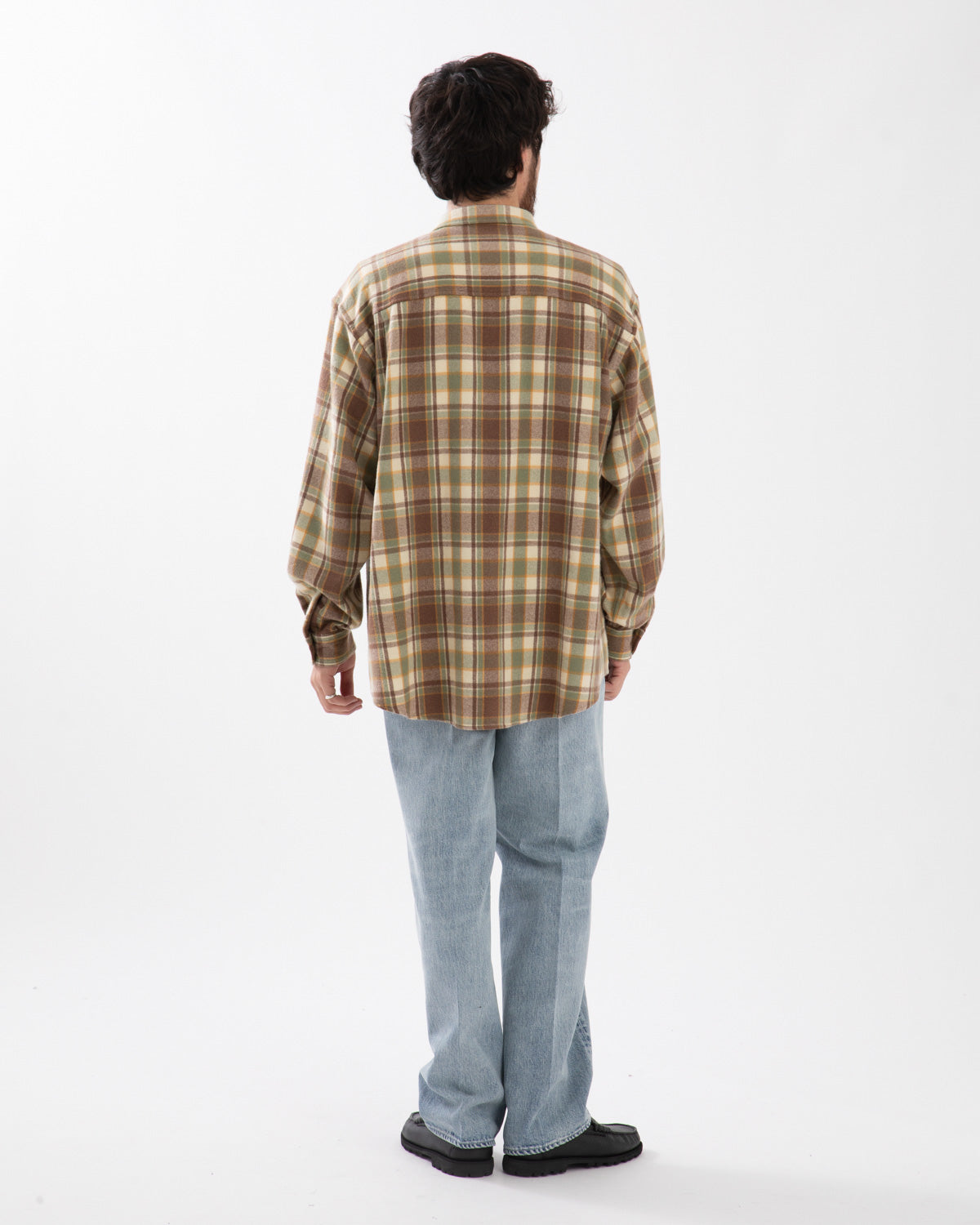 FADED HEAVY DENIM CENTRE-PLEATED PANTS