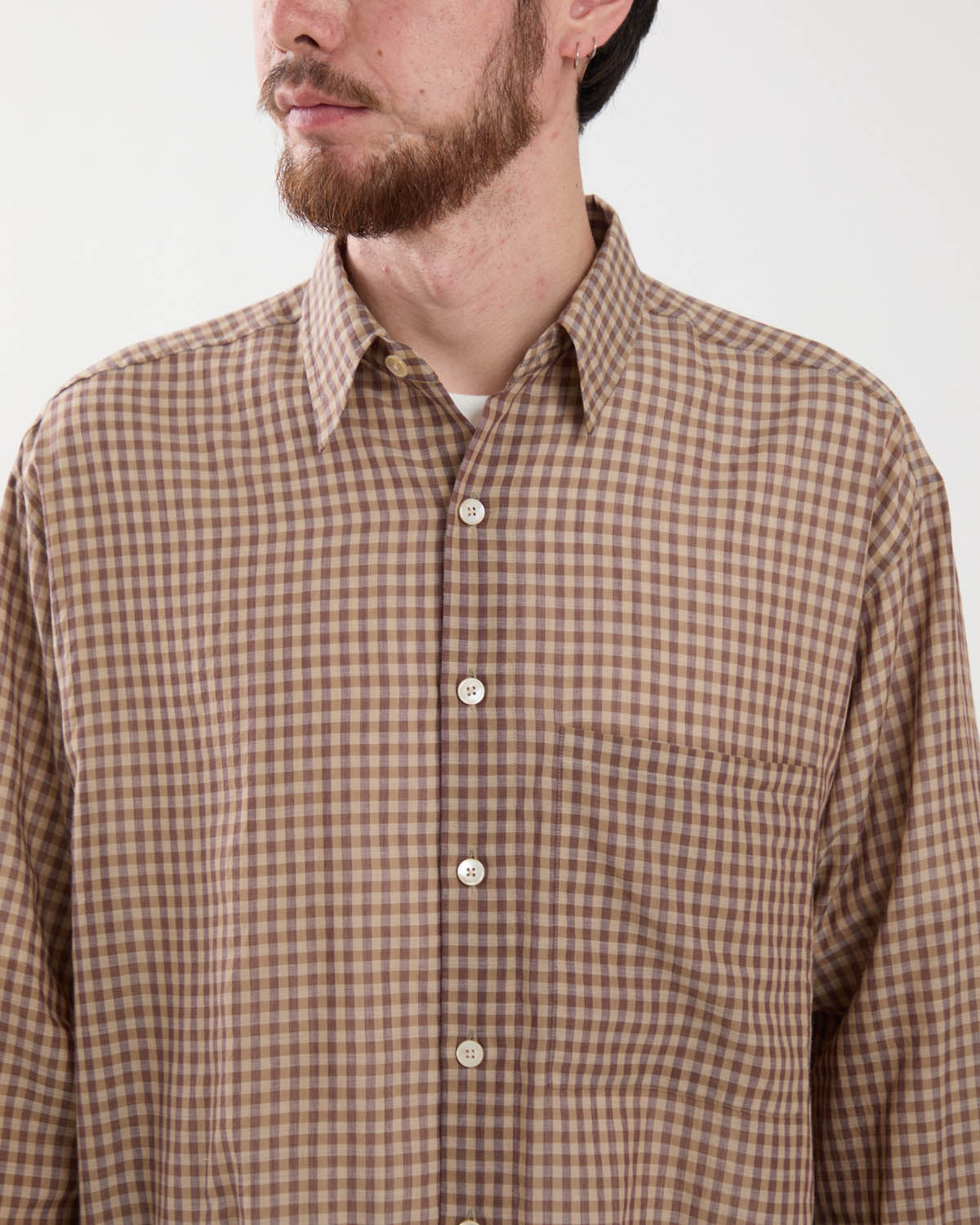 AIRY LIGHT COTTON CHECK BIG SHIRT