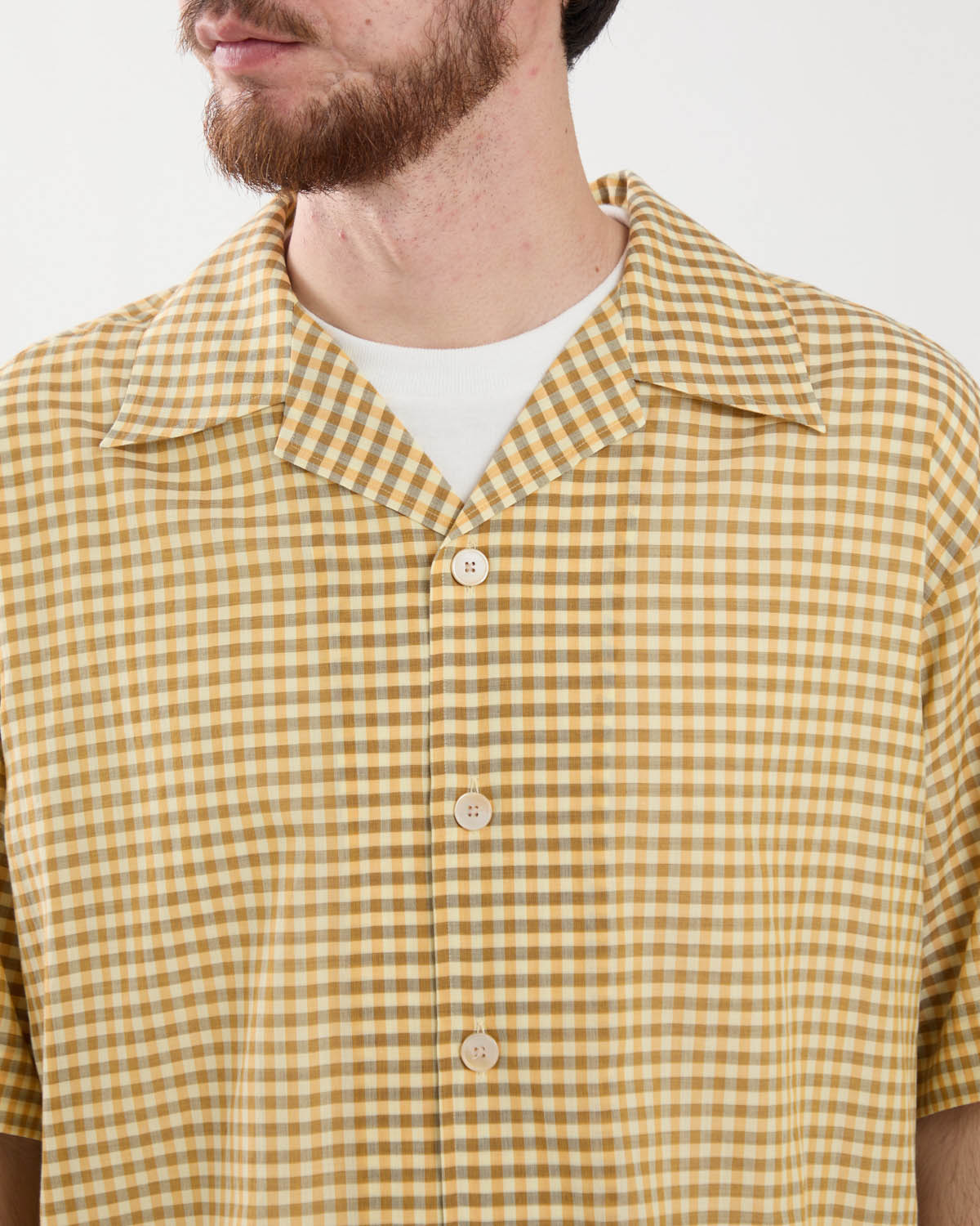 AIRY LIGHT COTTON CHECK HALF SLEEVED SHIRT