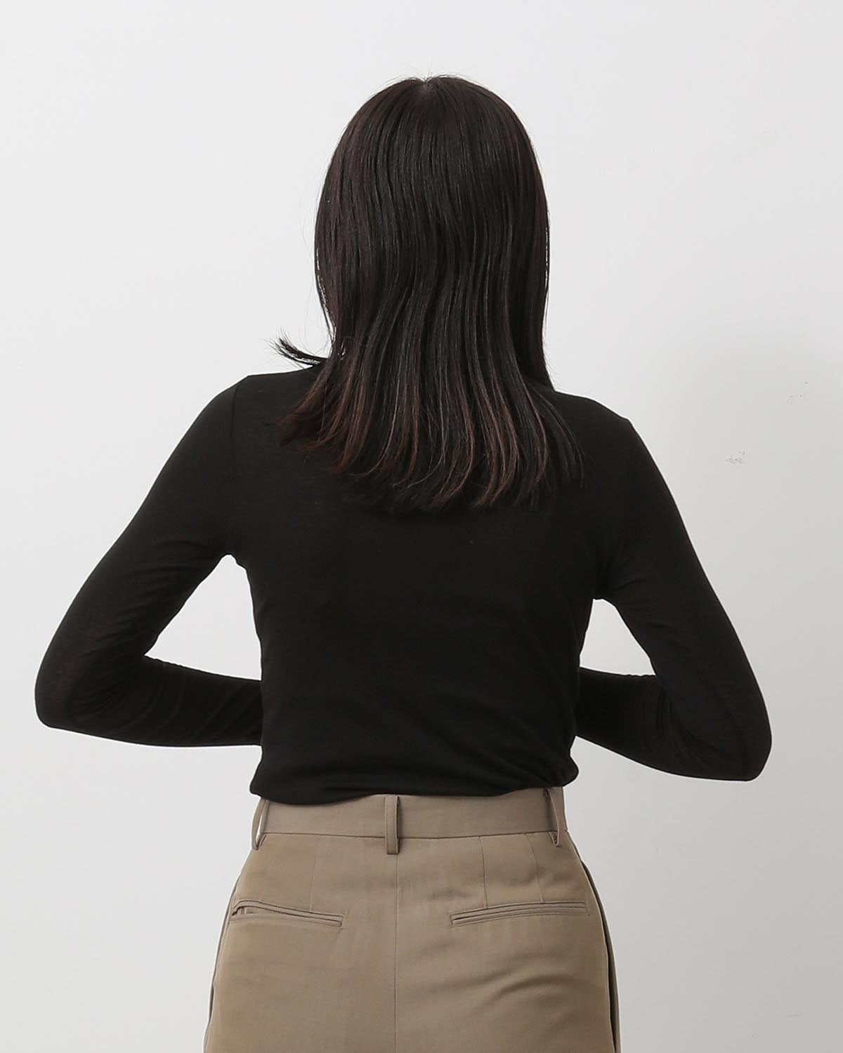 SUPER HIGH GAUGE SHEER RIB TURTLE NECK L/S TEE