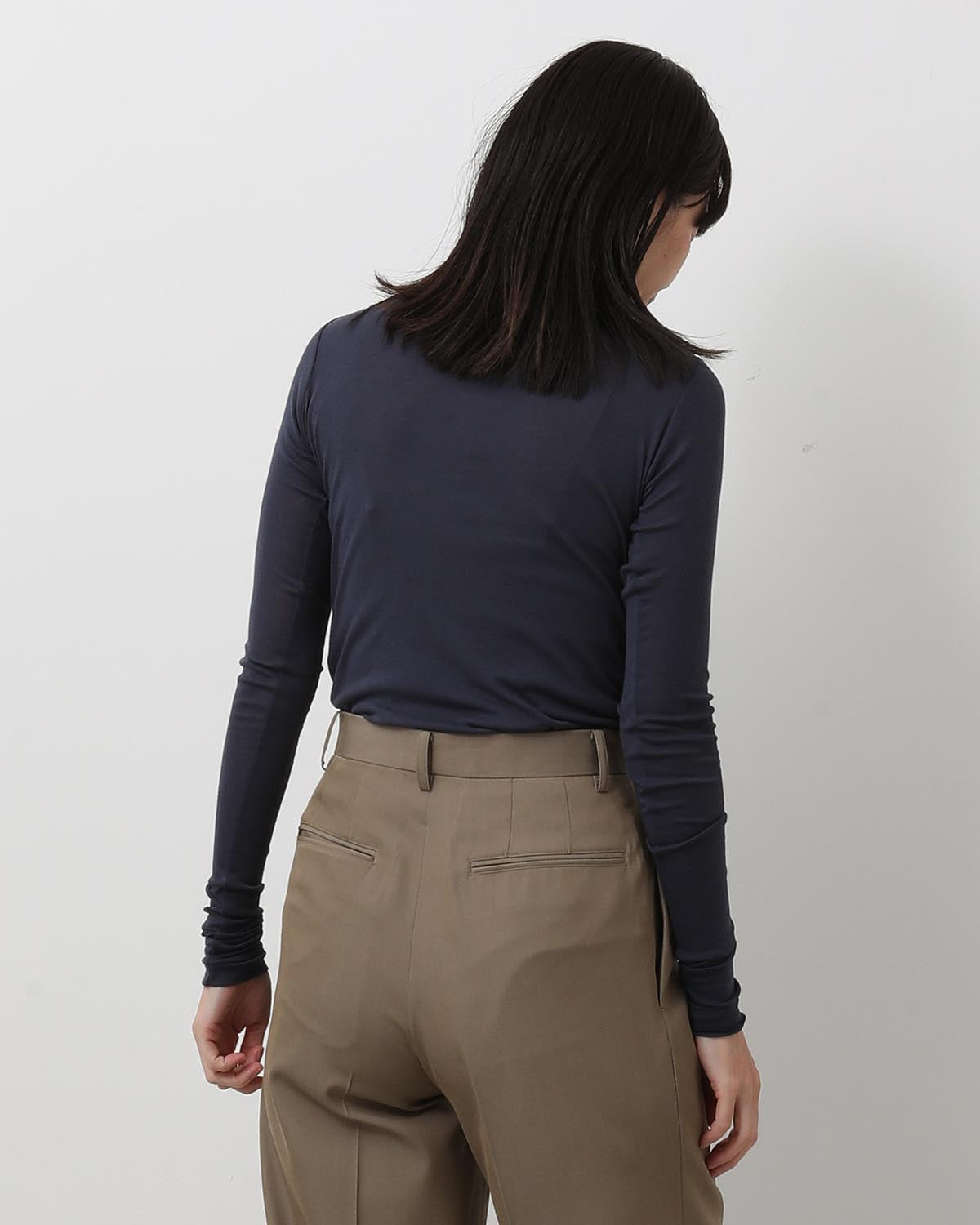 SUPER HIGH GAUGE SHEER RIB BOAT NECK L/S TEE