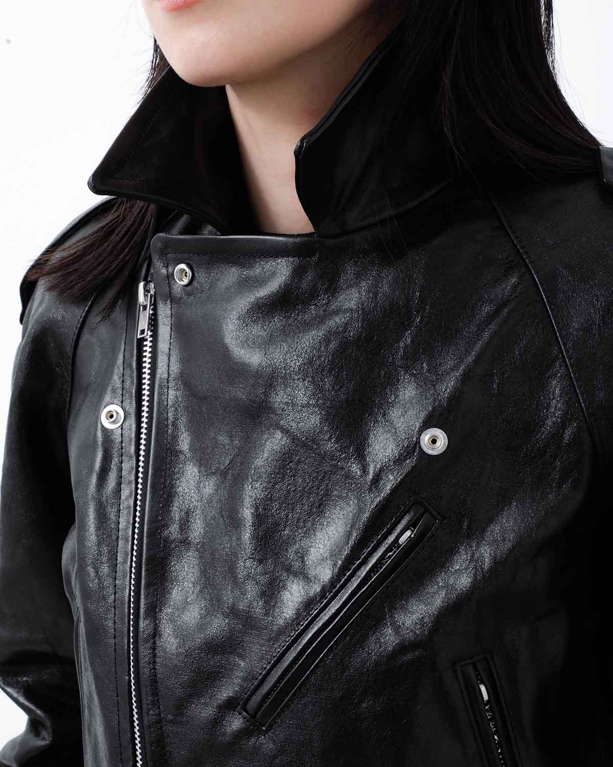 LAMB LEATHER CROPPED RIDERS JACKET (WOMEN'S)