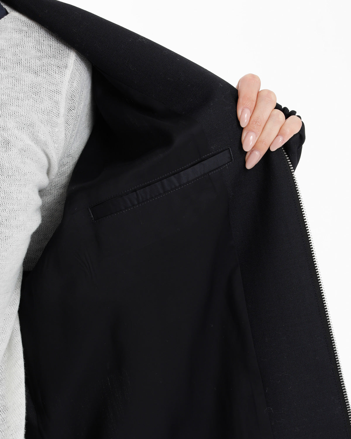 WOOL KID MOHAIR HOPSACK ZIP BLOUSON (WOMEN'S)