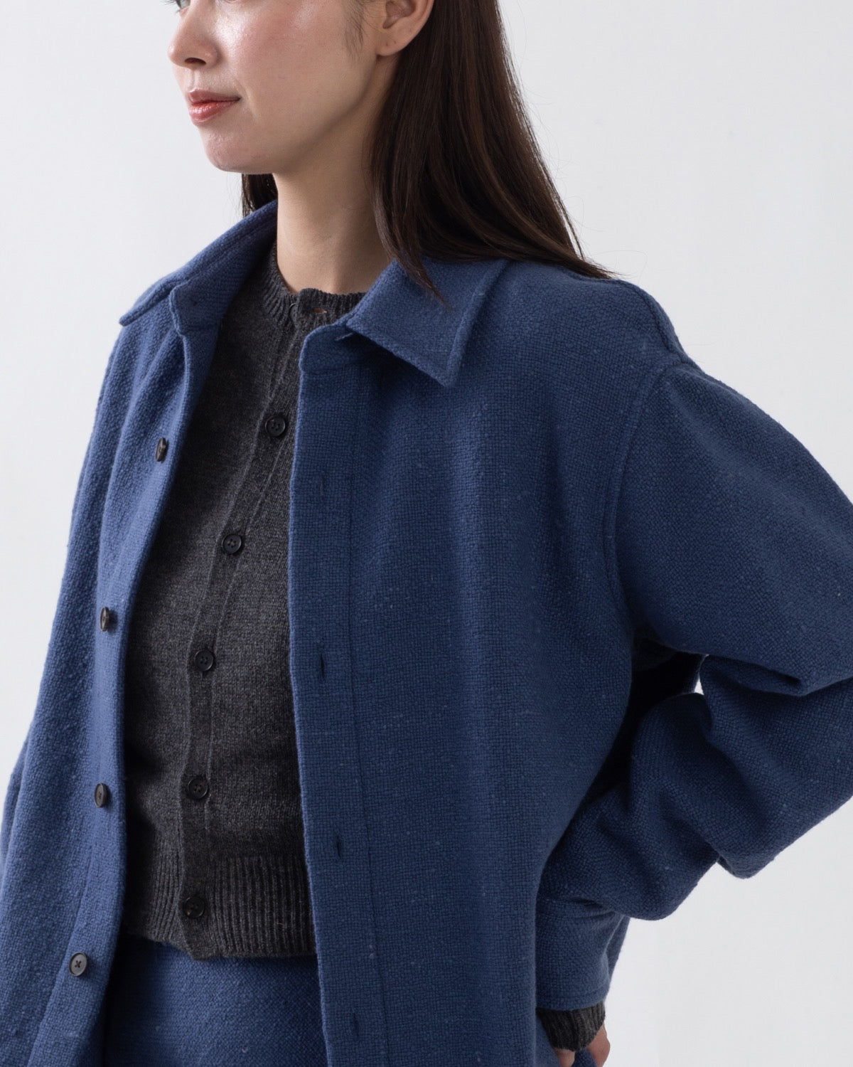 HOMESPUN TWEED SHIRT BLOUSON (WOMEN'S)