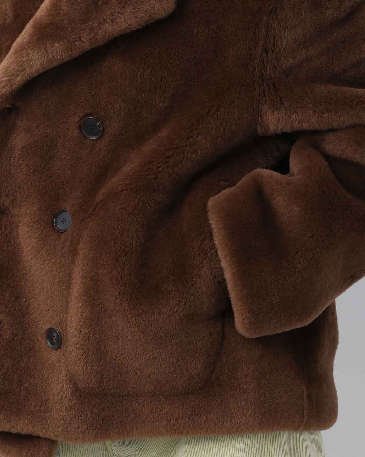 STRAIGHT MERINO MOUTON FUR P-COAT (WOMEN'S)