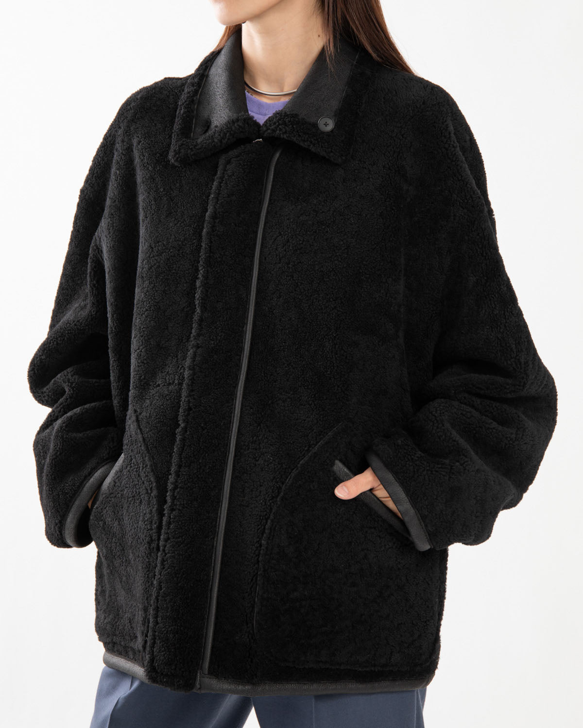 MERINO MOUTON ZIP BLOUSON