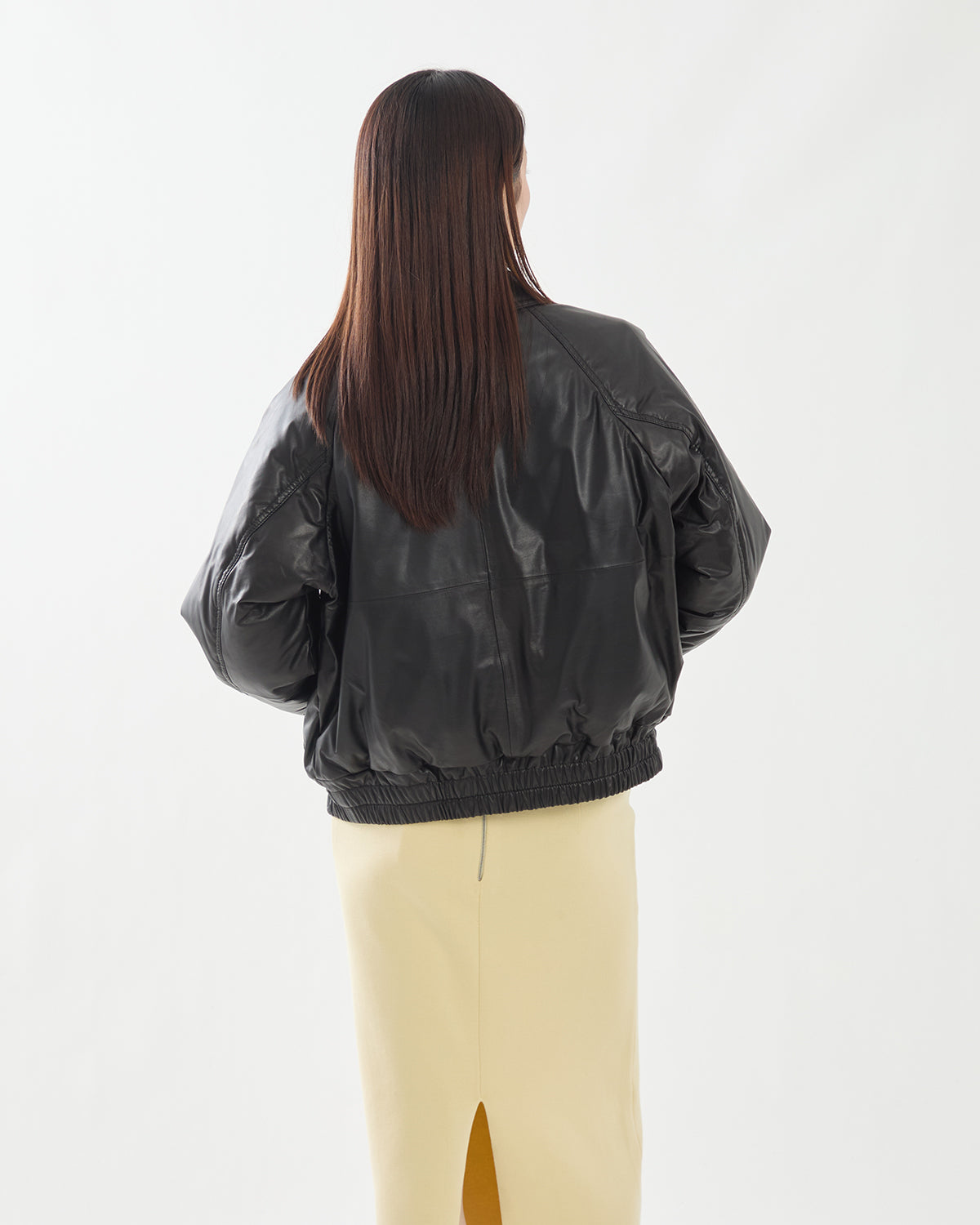 FINE CALF LEATHER DOWN BLOUSON (WOMEN'S)