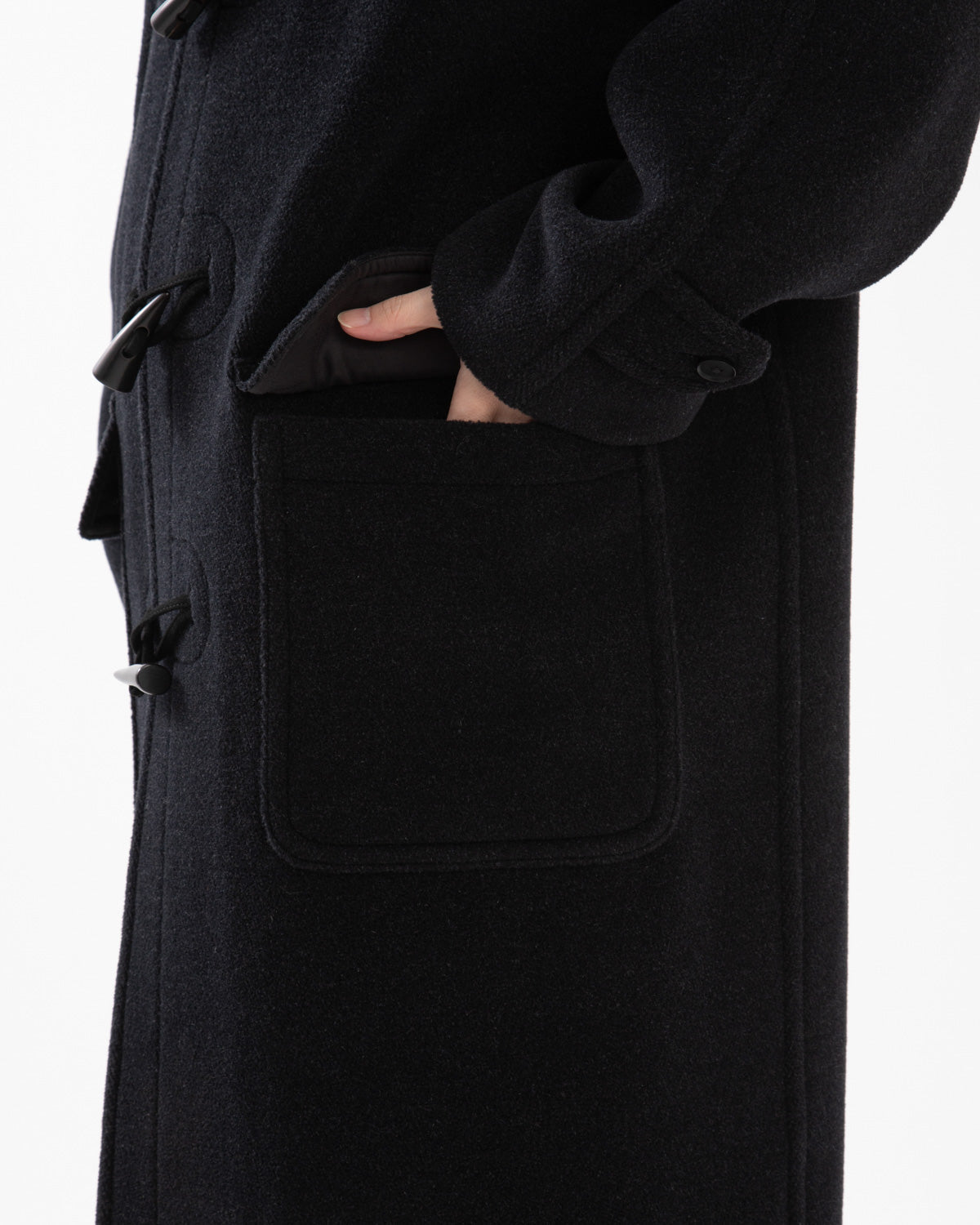 WOOL HERRINGBONE DUFFLE COAT (WOMEN'S)