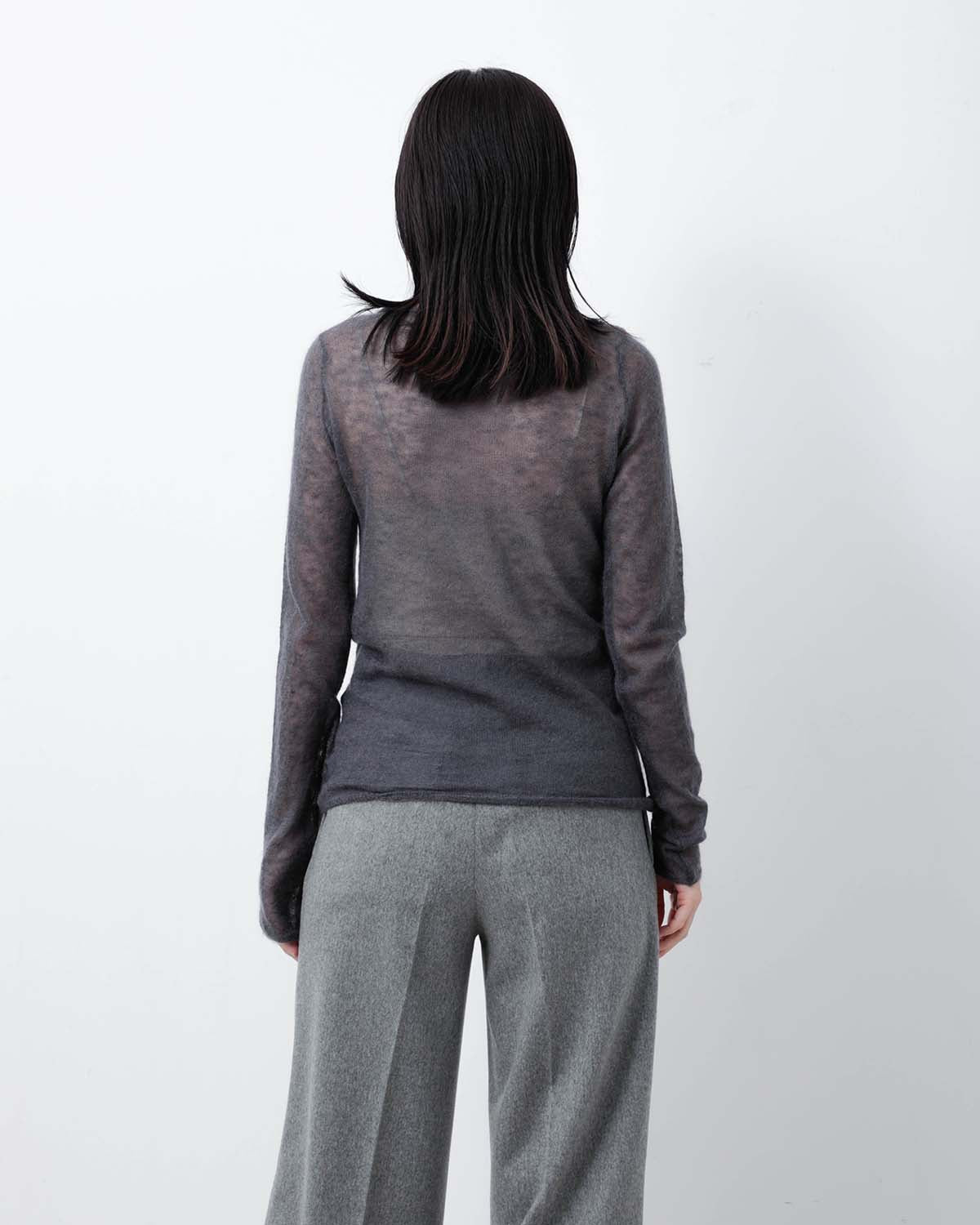 KID MOHAIR SHEER KNIT BOAT-NECK P/O