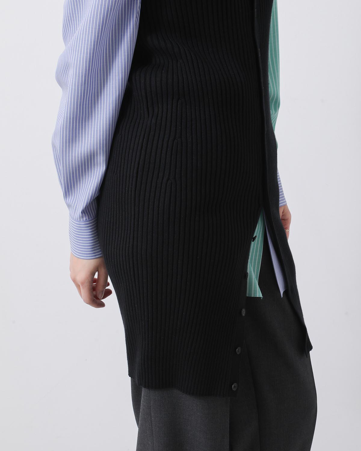 COTTON SILK RIB KNIT MINI DRESS