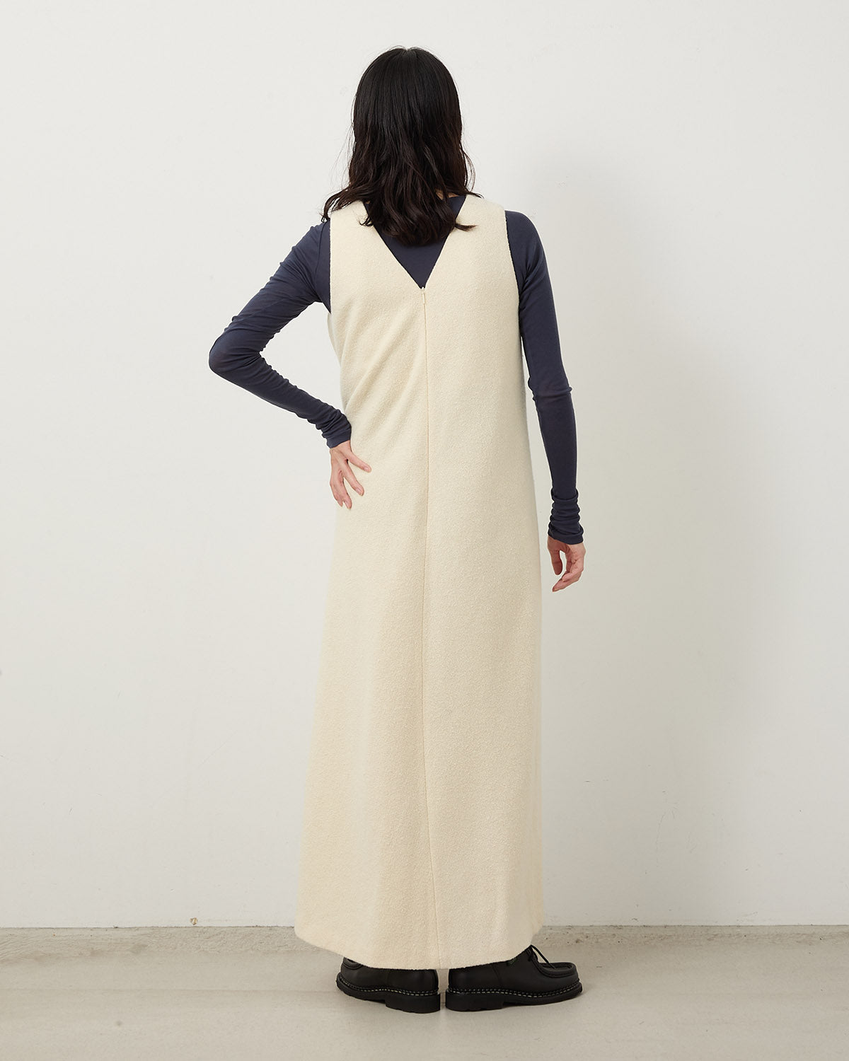 HOMESPUN TWEED DRAPE DRESS