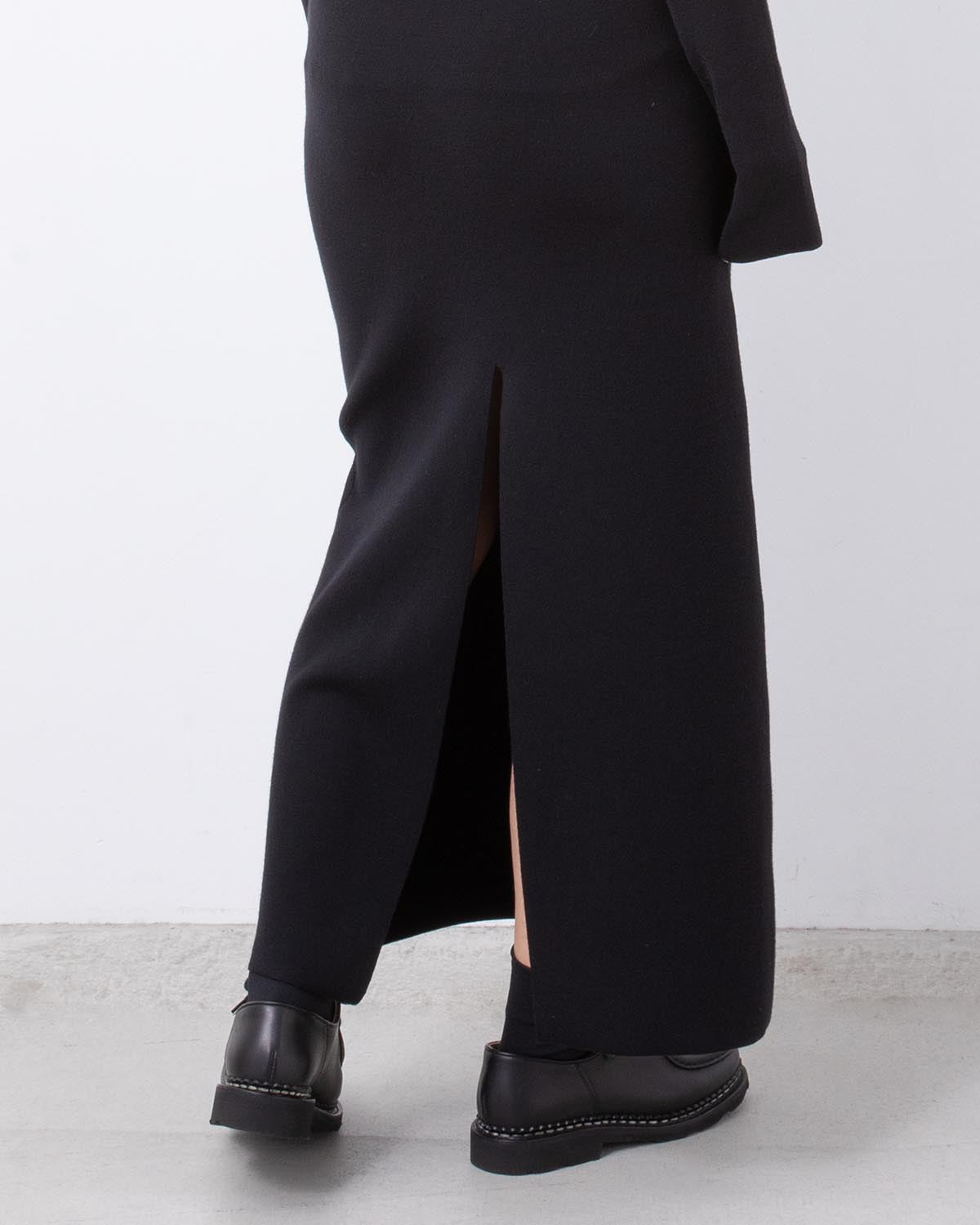 WOOL STRETCH DOUBLE FACE KNIT DRESS