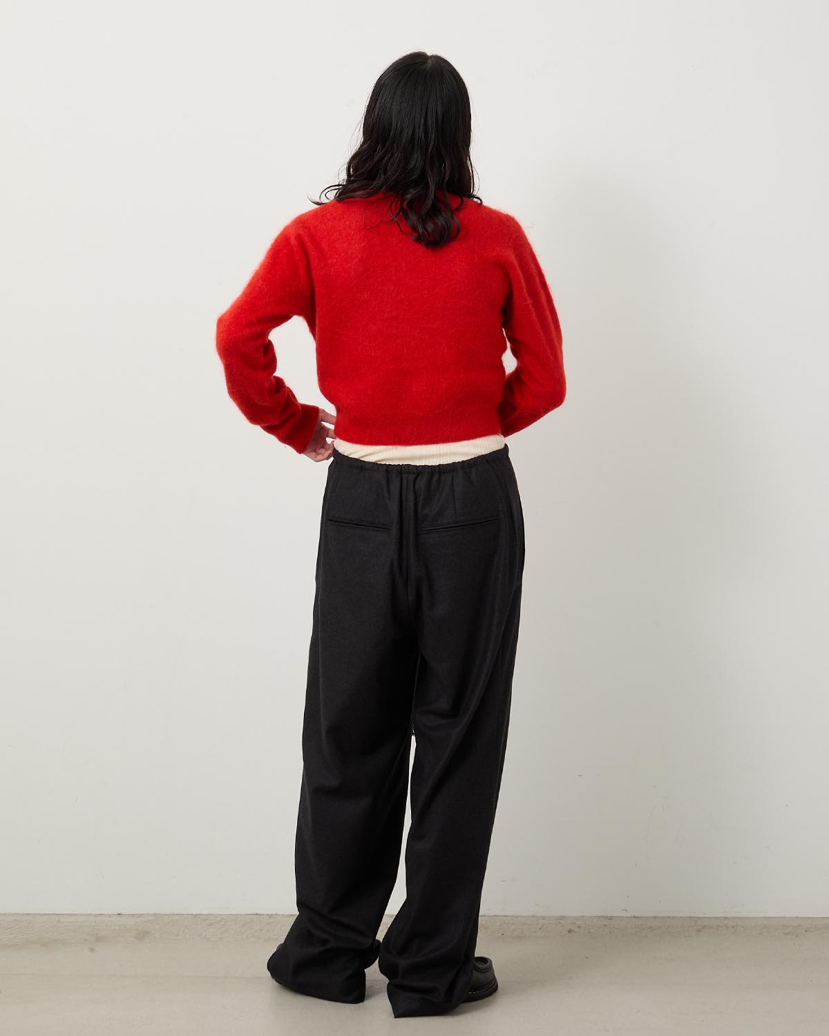 WOOL FULLING FLANNEL DRAWSTRING PANTS