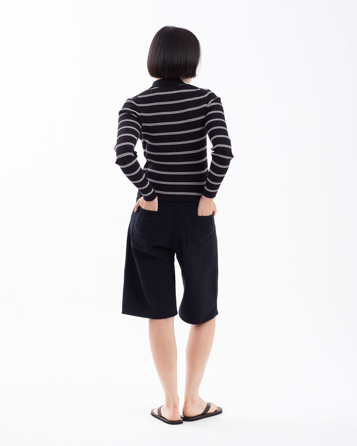 SILK NEP DENIM 5P WIDE SHORTS (WOMEN'S)