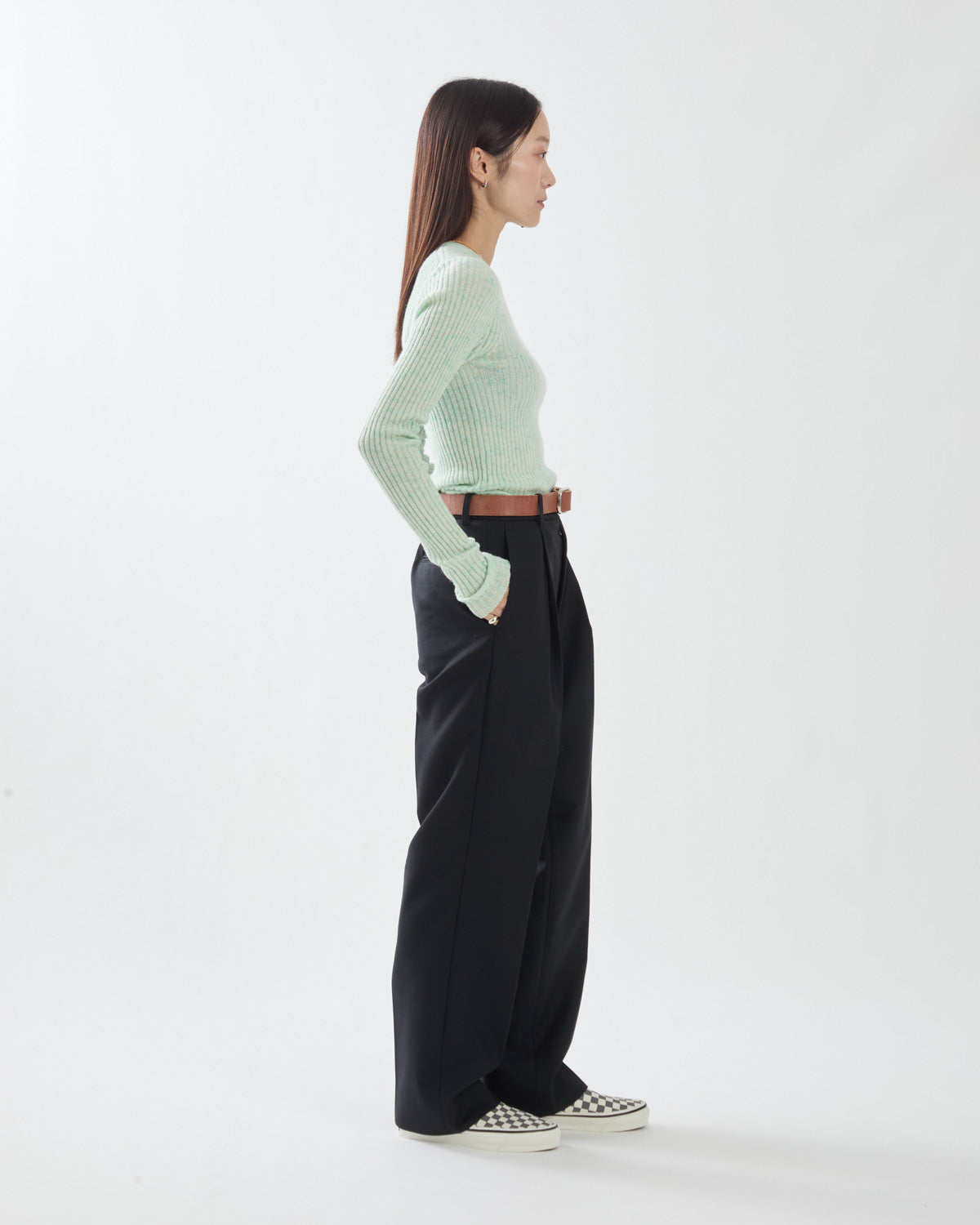 TENSE WOOL DOUBLE CLOTH SLACKS