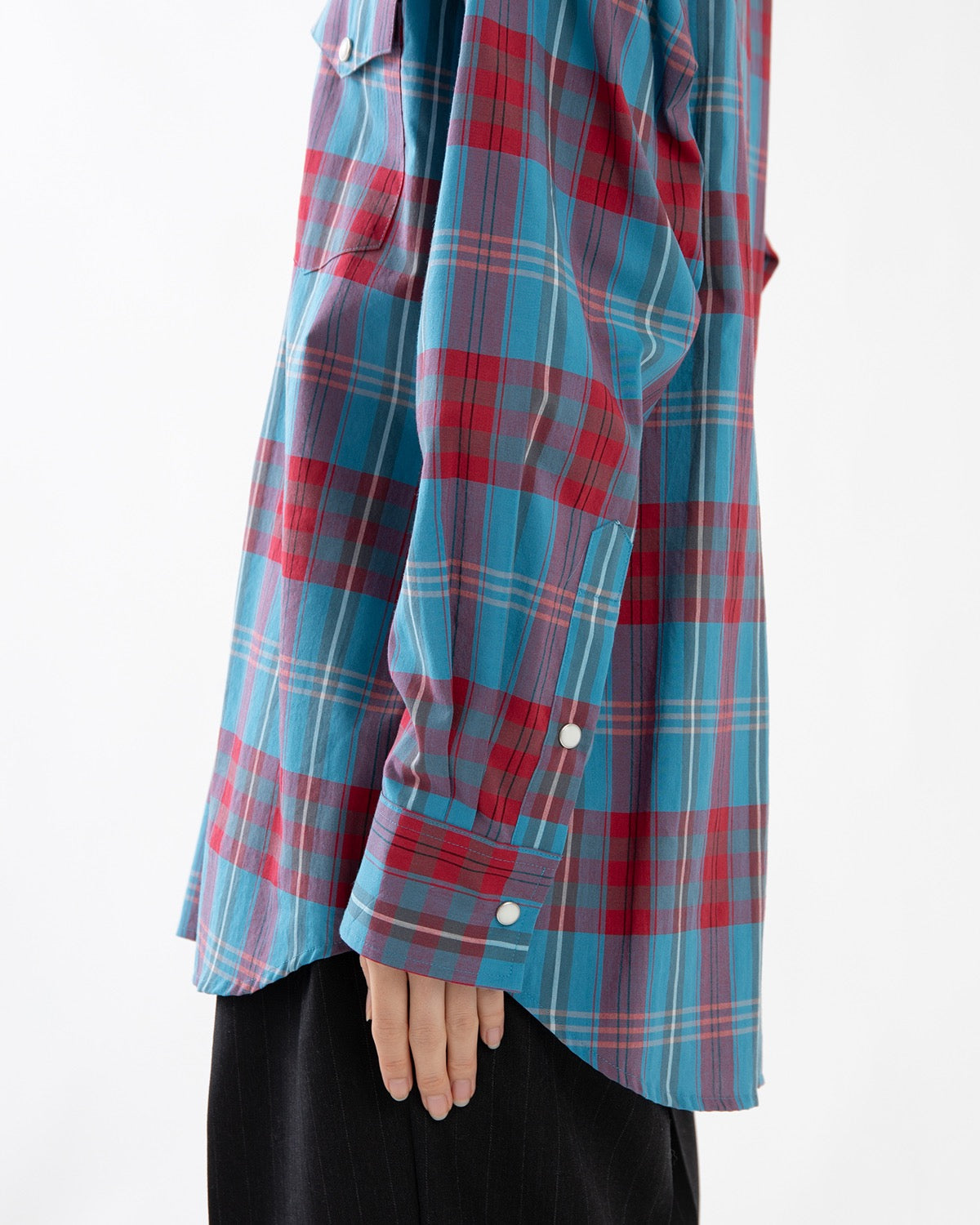 HIGH TWIST COTTON SILK CHECK SHIRT