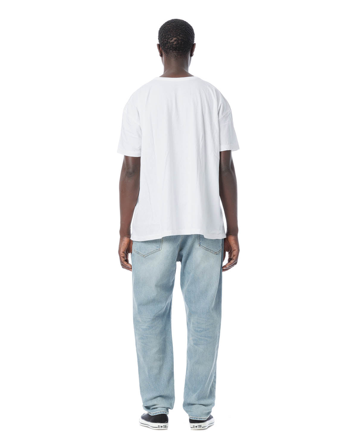 DAMAGED DENIM PANTS - STRETCH EASY FIT TAPERED
