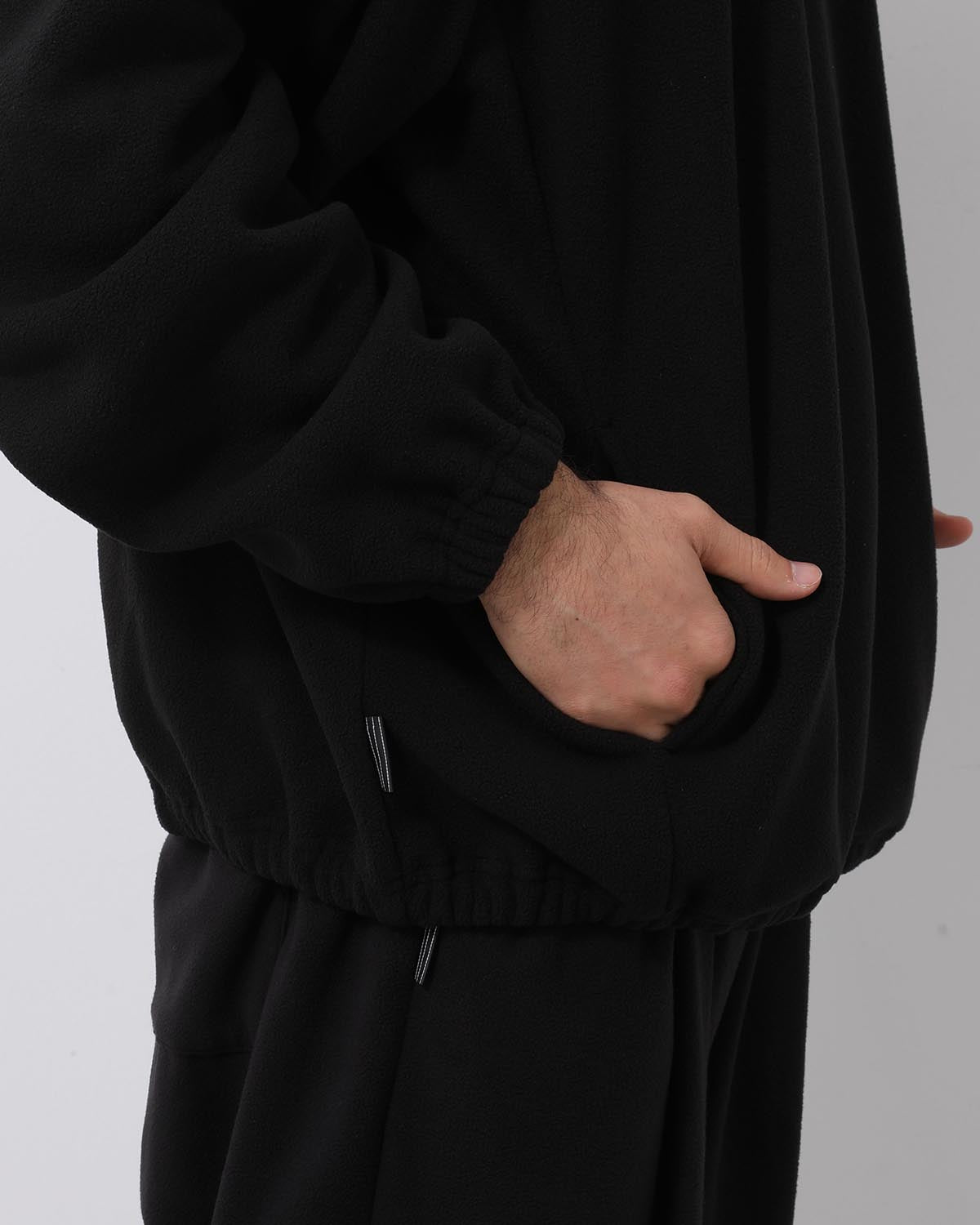 FLEECE BASEBALL HALF ZIP JACKET
