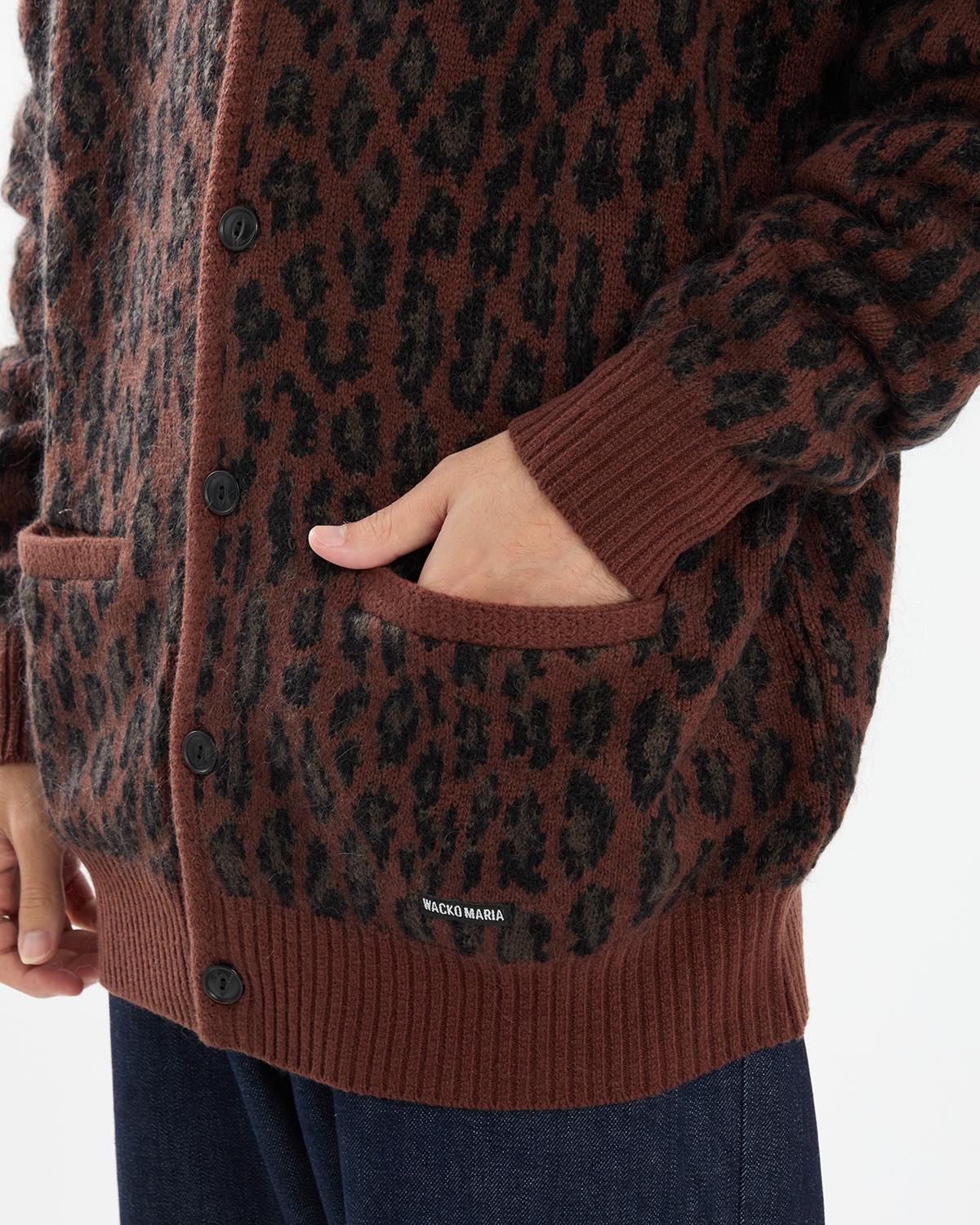 LEOPARD MOHAIR JACQUARD CARDIGAN