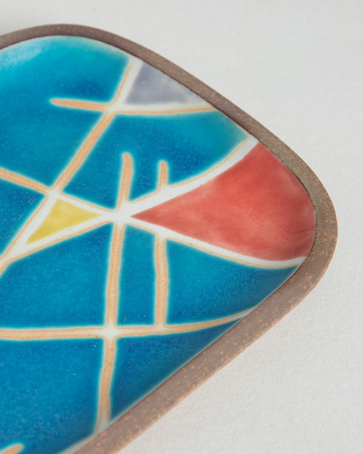 角皿 - トルコブルー三角(長)