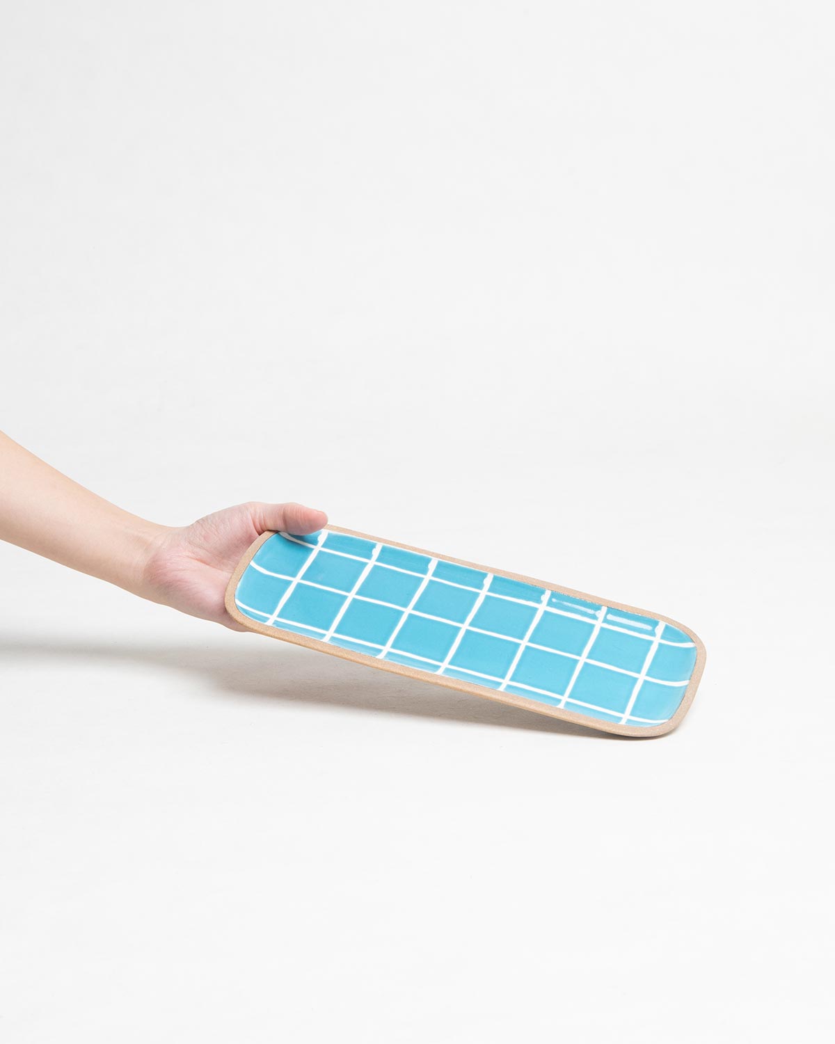 角皿 - 格子(長)