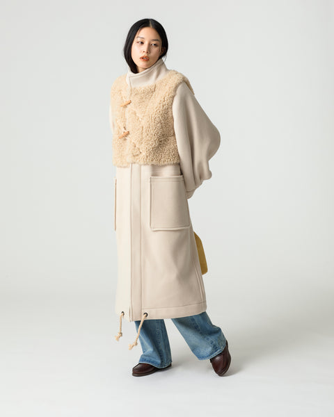美品値下HYKE DOUBLE FACE DUFFEL COAT（CREAM） HYKE / DOUBLE FACE DUFFEL COAT (ORANGE / CREAM) | JUQUI Online