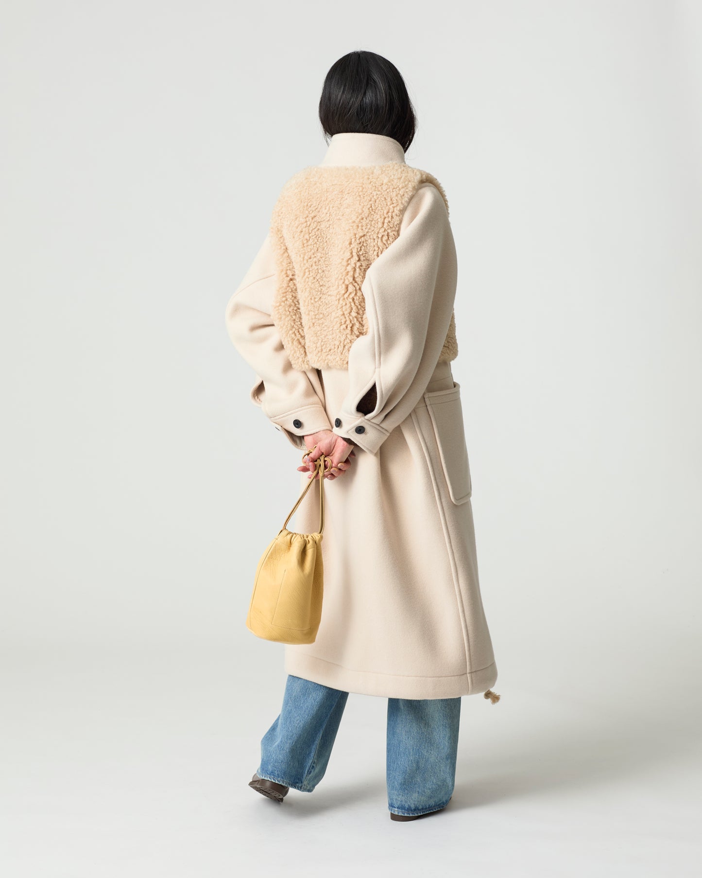 DOUBLE FACE FAUX SHEARLING DUFFLE COAT