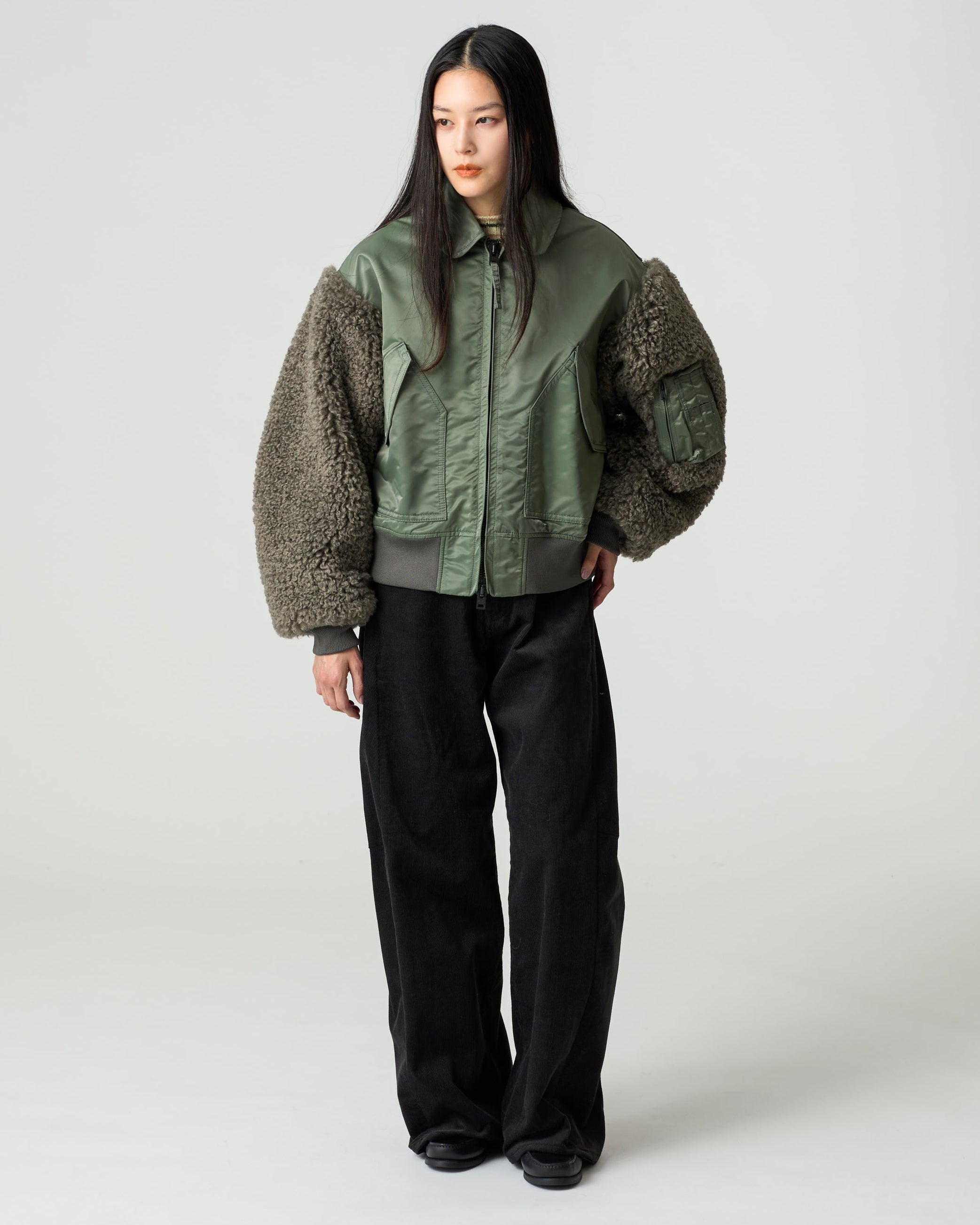 CORDUROY BARREL-LEG JEANS