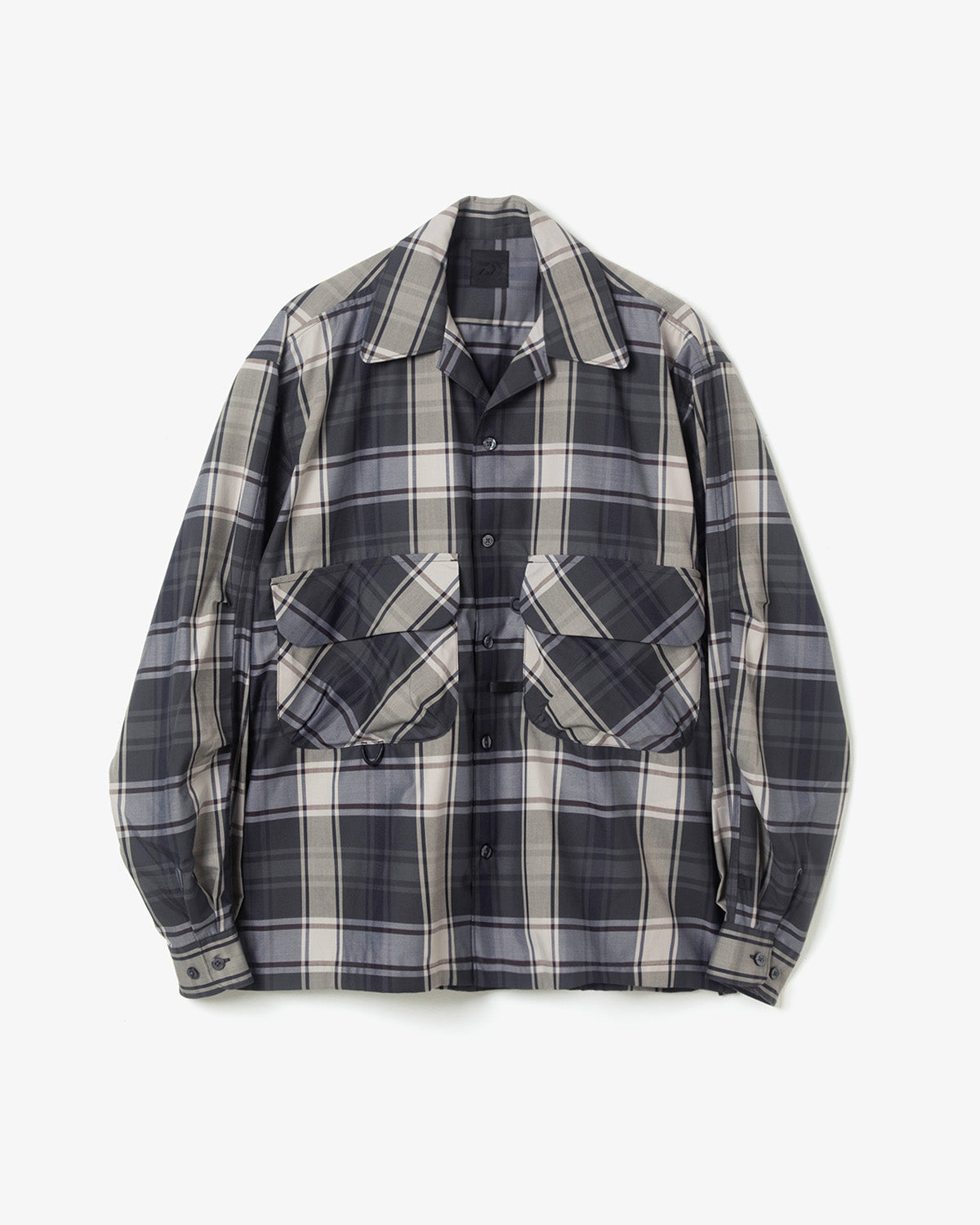TECH SPORTS OPEN COLLAR SHIRT L/S BIG TARTAN