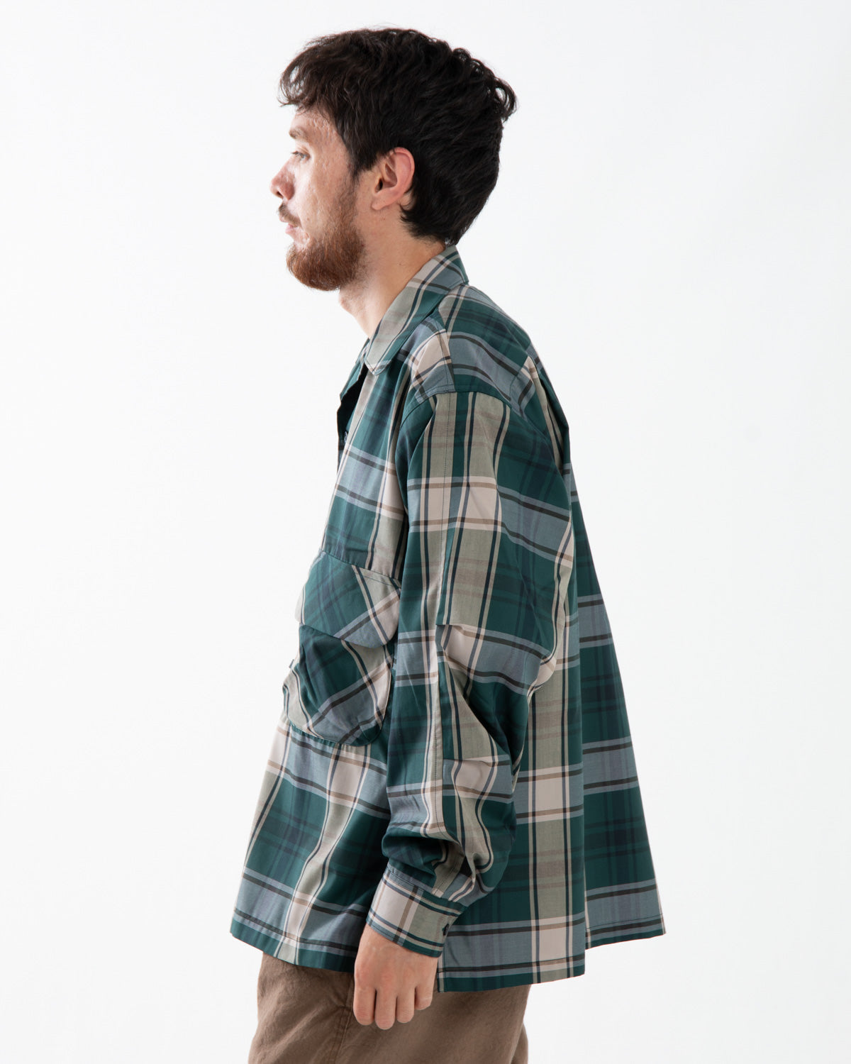 TECH SPORTS OPEN COLLAR SHIRT L/S BIG TARTAN
