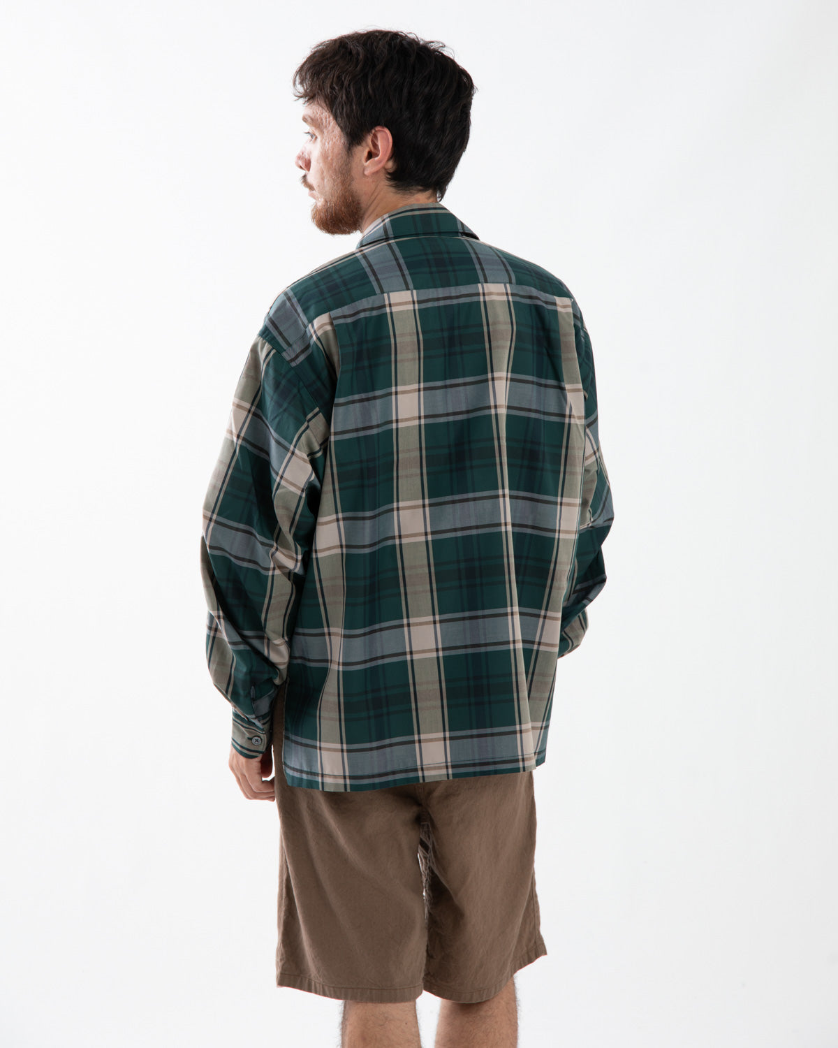 TECH SPORTS OPEN COLLAR SHIRT L/S BIG TARTAN