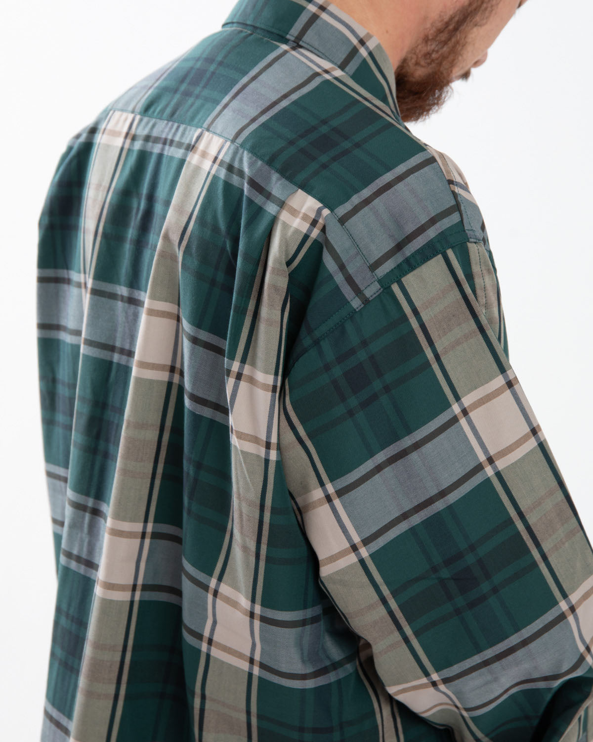 TECH SPORTS OPEN COLLAR SHIRT L/S BIG TARTAN